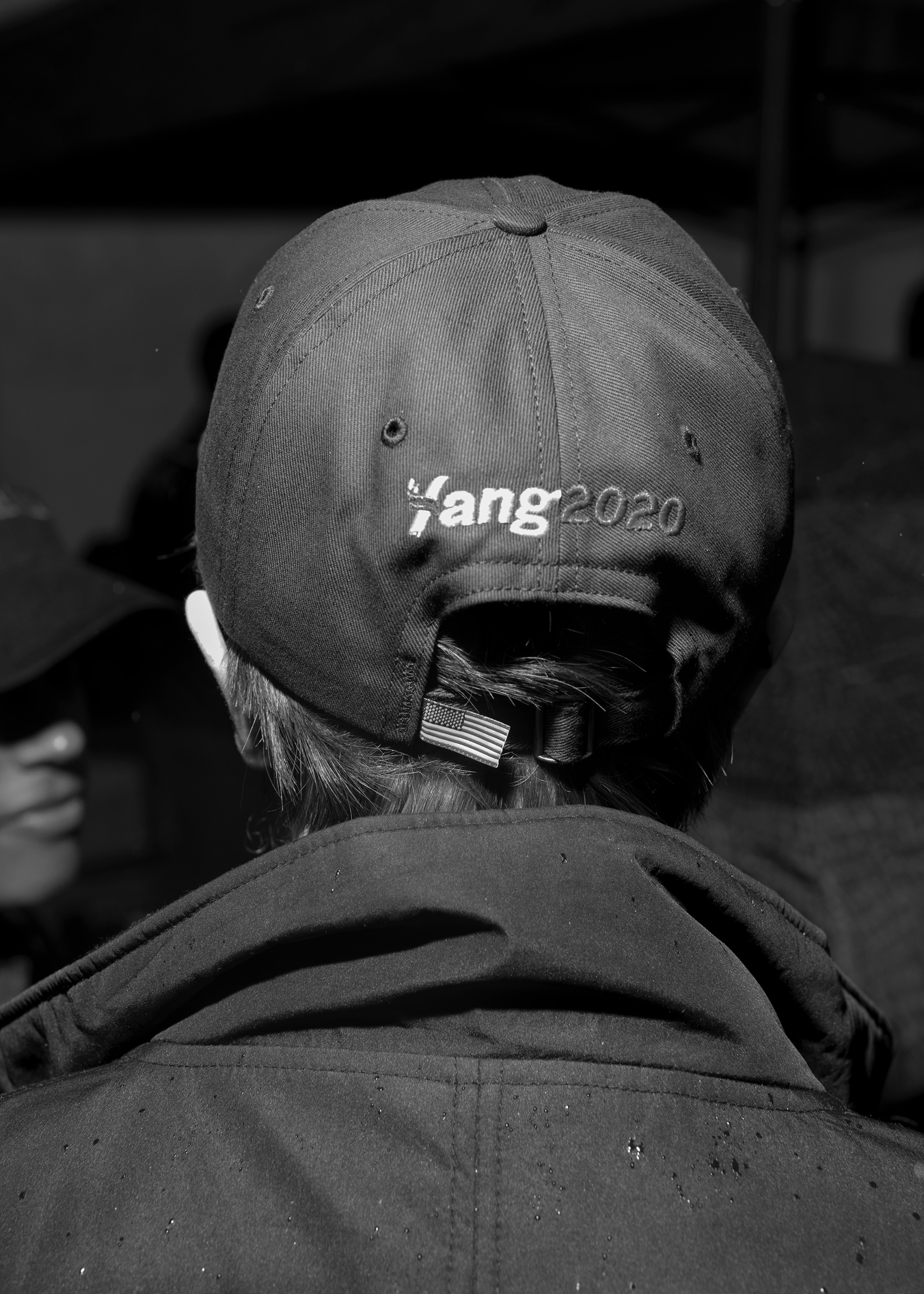 An Andrew Yang supporter at a rally in Washington Square Park, New York, May 14, 2019. (Philip Montgomery for TIME)