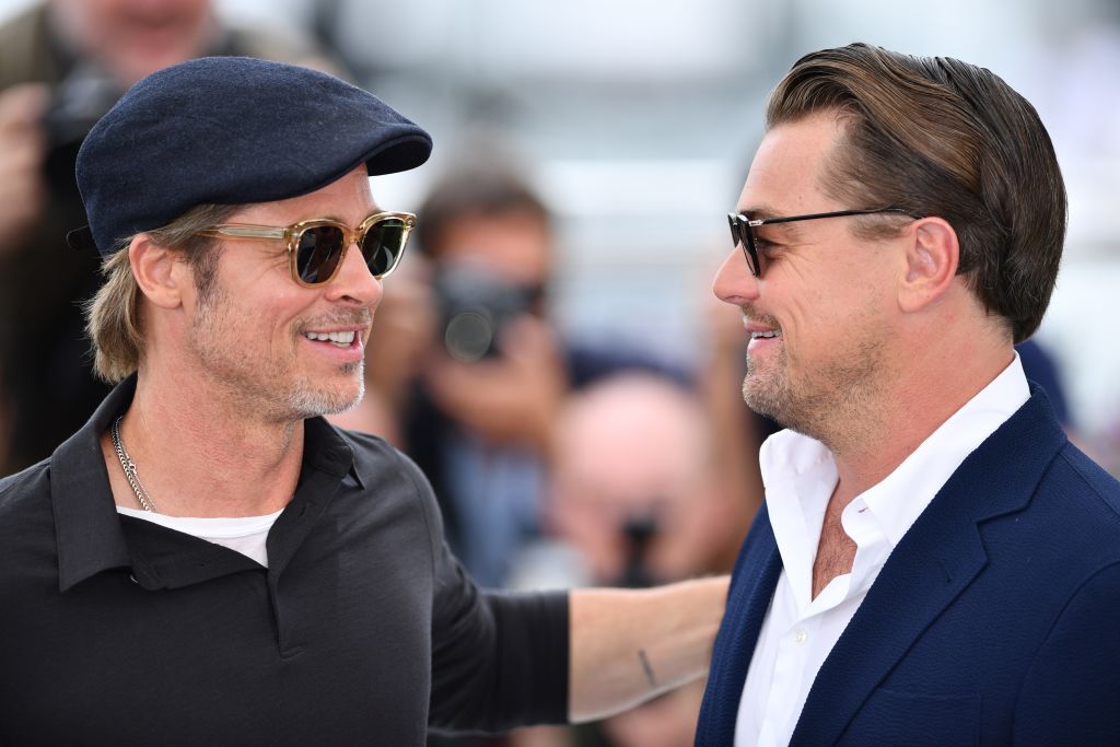 US actor Brad Pitt (L) and US actor Leonardo DiCaprio (R) pose during the photocall for the film 'Once Upon A Time... In Hollywood' in competition at the 72nd annual Cannes Film Festival in Cannes, France on May 22, 2019. (Anadolu Agency—Getty Images)