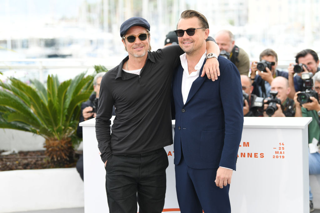 Brad Pitt and Leonardo DiCaprio attend the photocall for 