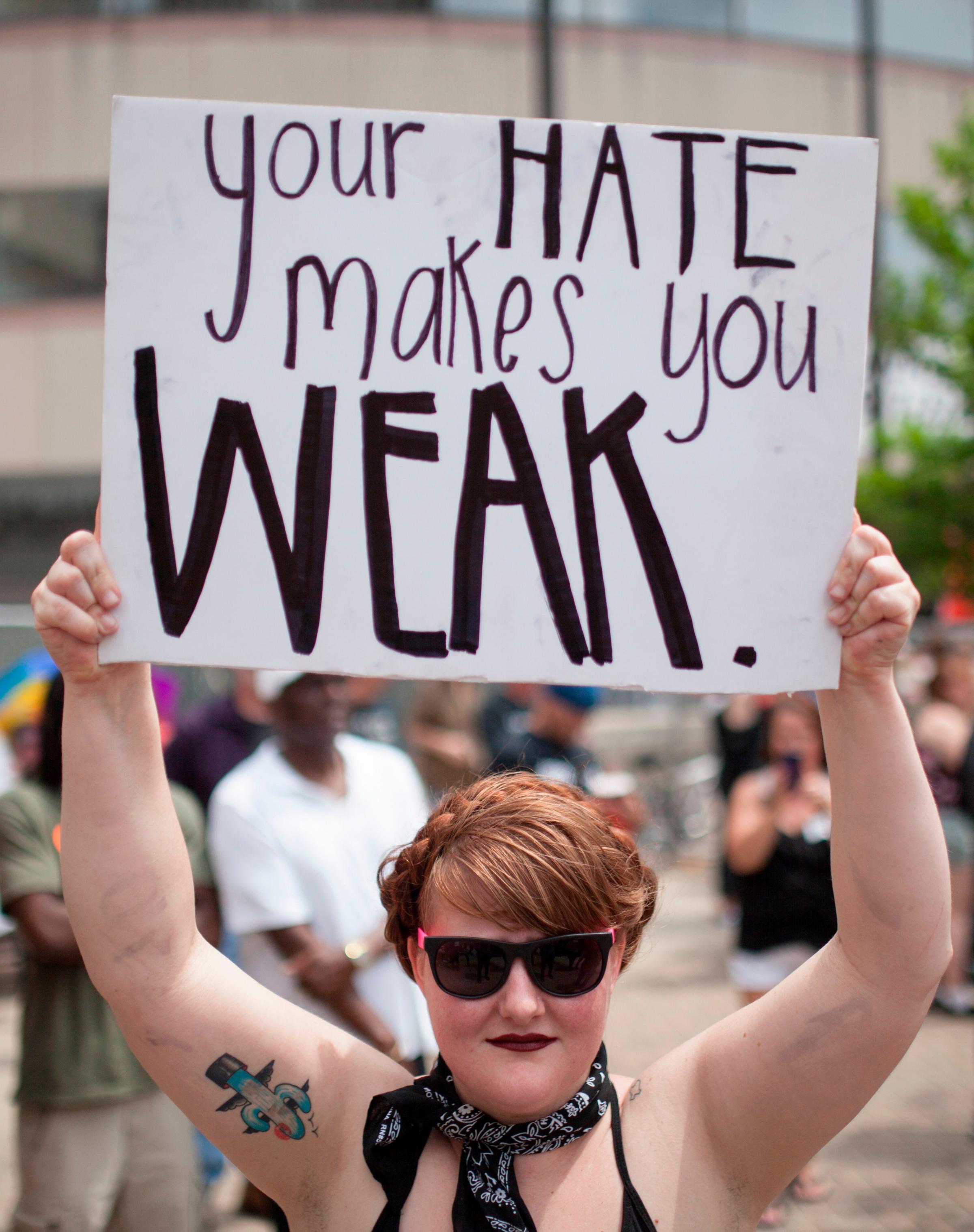 Dayton KKK Protest Sign