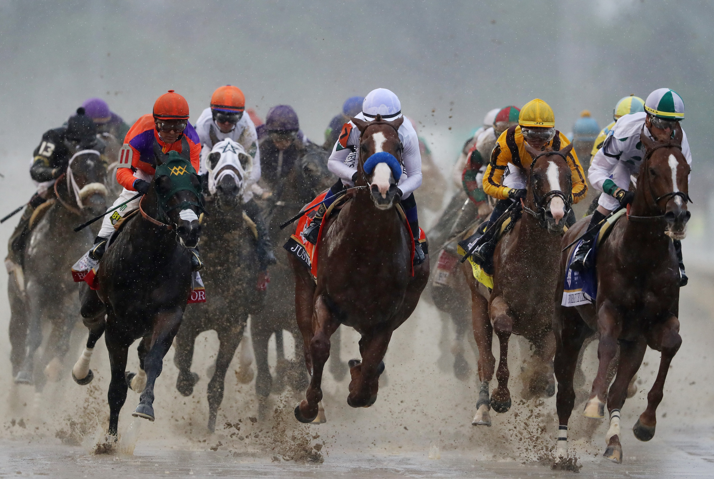 The 144th running of the Kentucky Derby at Churchill Downs on May 5, 2018 in Louisville, Ky. (Sean M. Haffey—Getty Images)