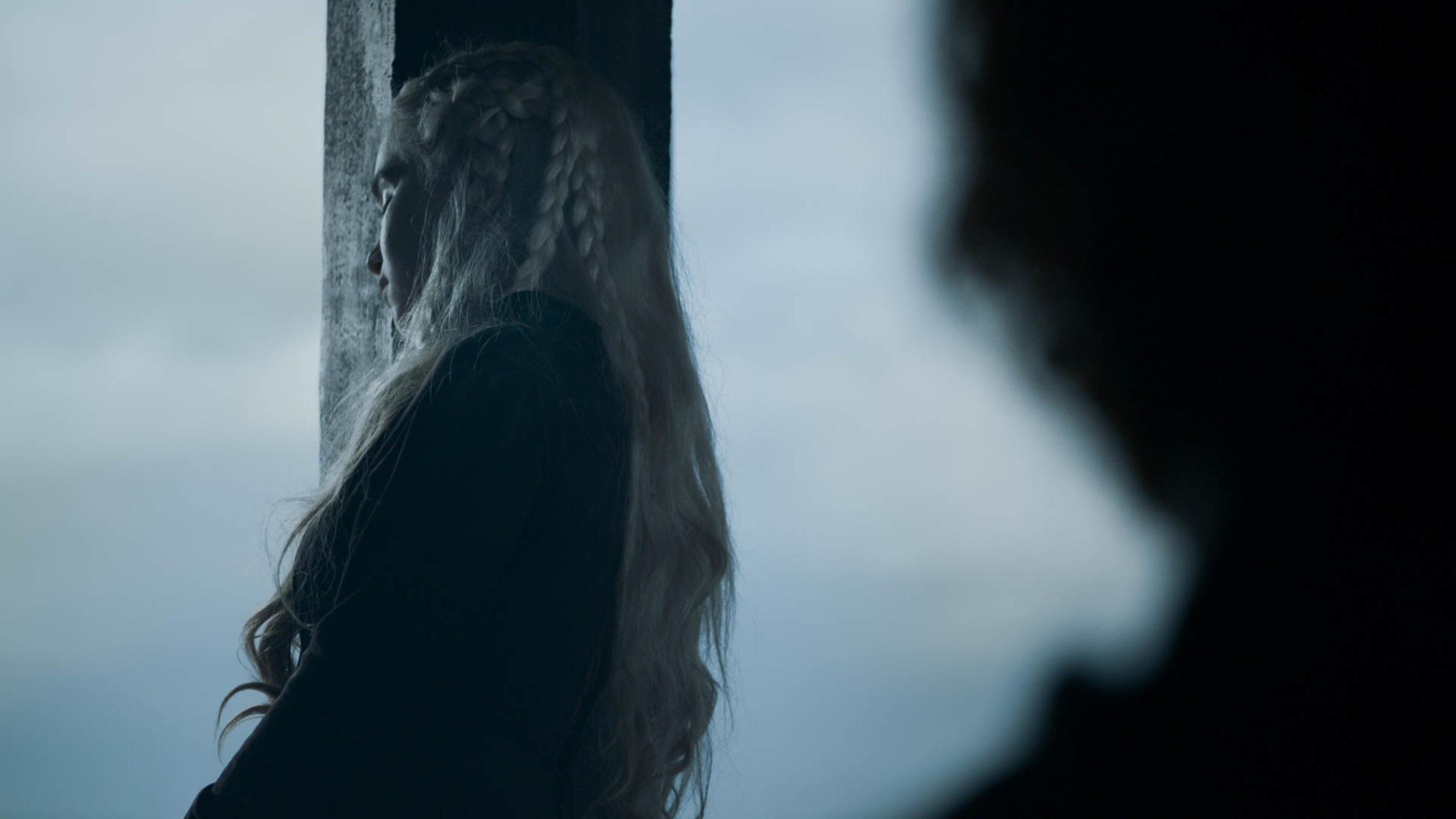 Emilia Clarke as Daenerys Targaryen.