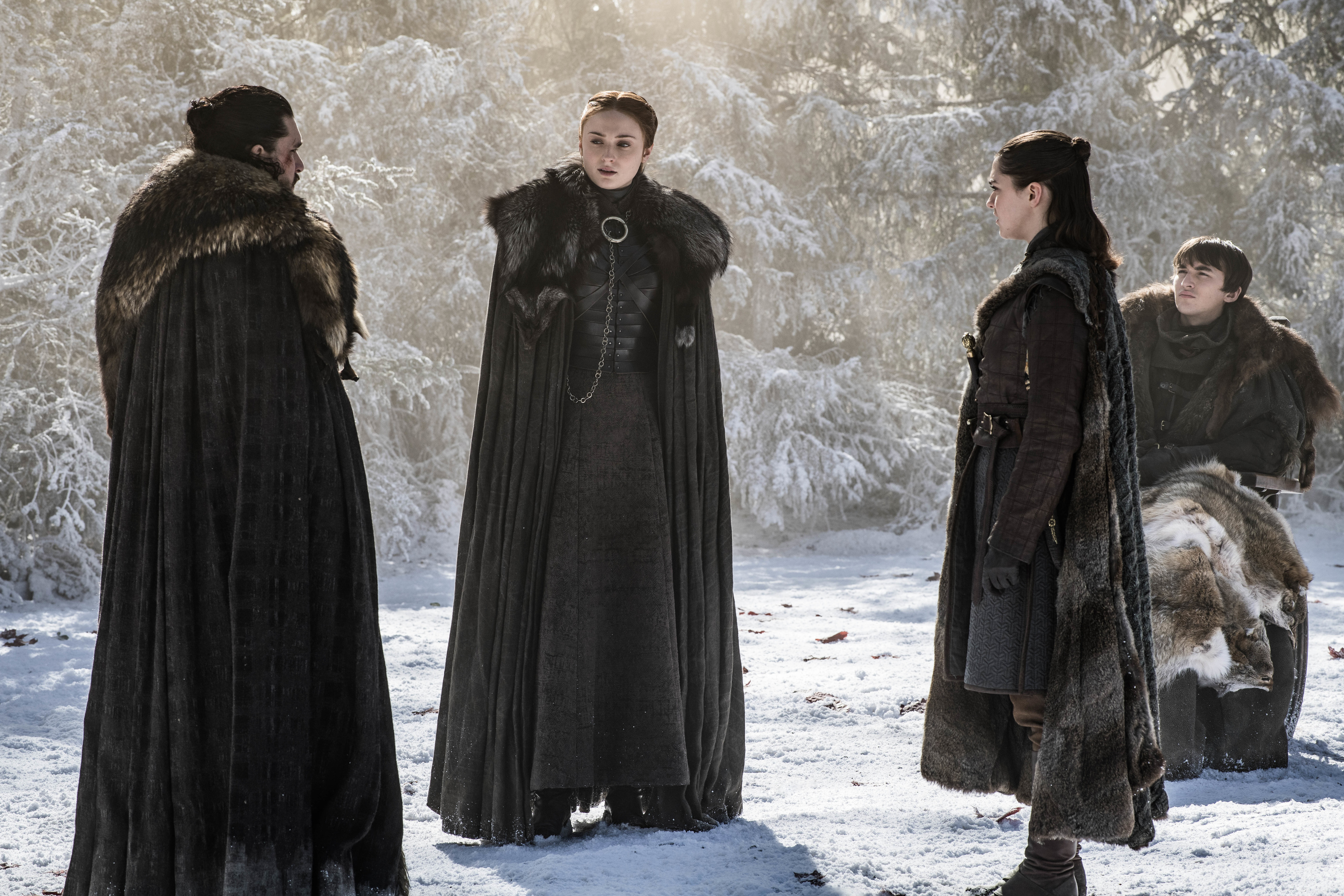 The Stark Siblings urge Jon to reconsider his loyalty (Helen Sloan/HBO)