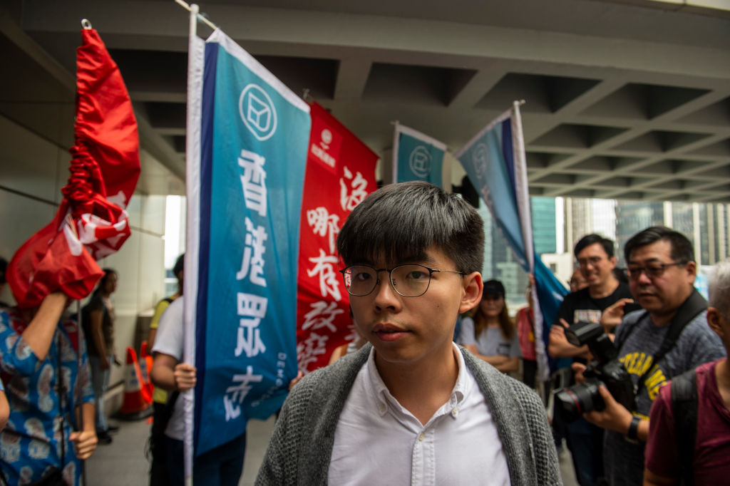 Activist Joshua Wong is seen outside a court house in Hong Kong on May 16, 2019. (Vernon Yuen&mdash;NurPhoto/Getty Images)