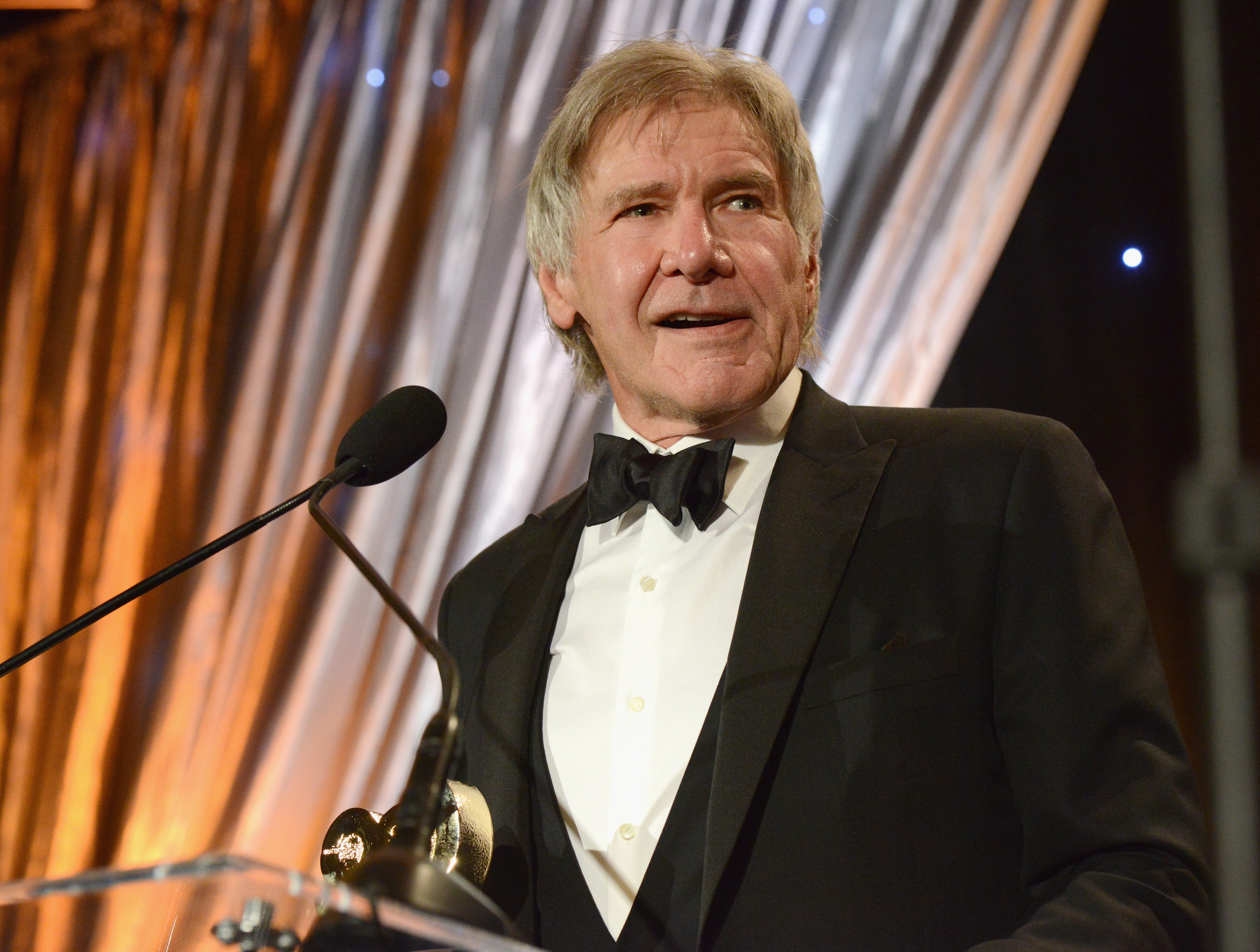 Actor Harrison Ford accepts the SOC President's Award at The Society Of Camera Operators 40th Annual Lifetime Achievement Awards held at Loews Hollywood Hotel on January 26, 2019 in Hollywood, California. (Albert L. Ortega—Getty Images)