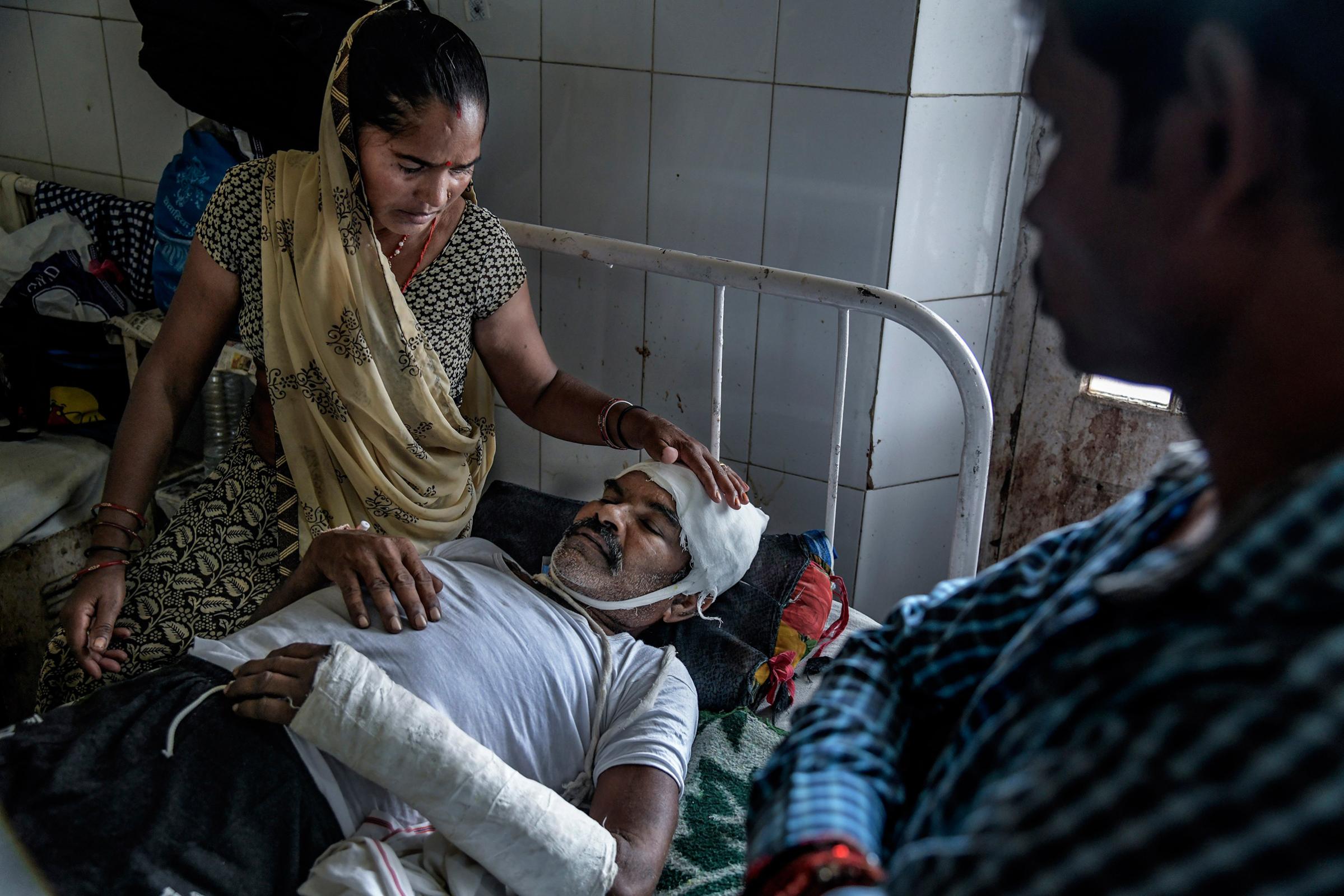 Sardar Singh Jatav recovers after an attack by higher-caste Hindu men in September 2018