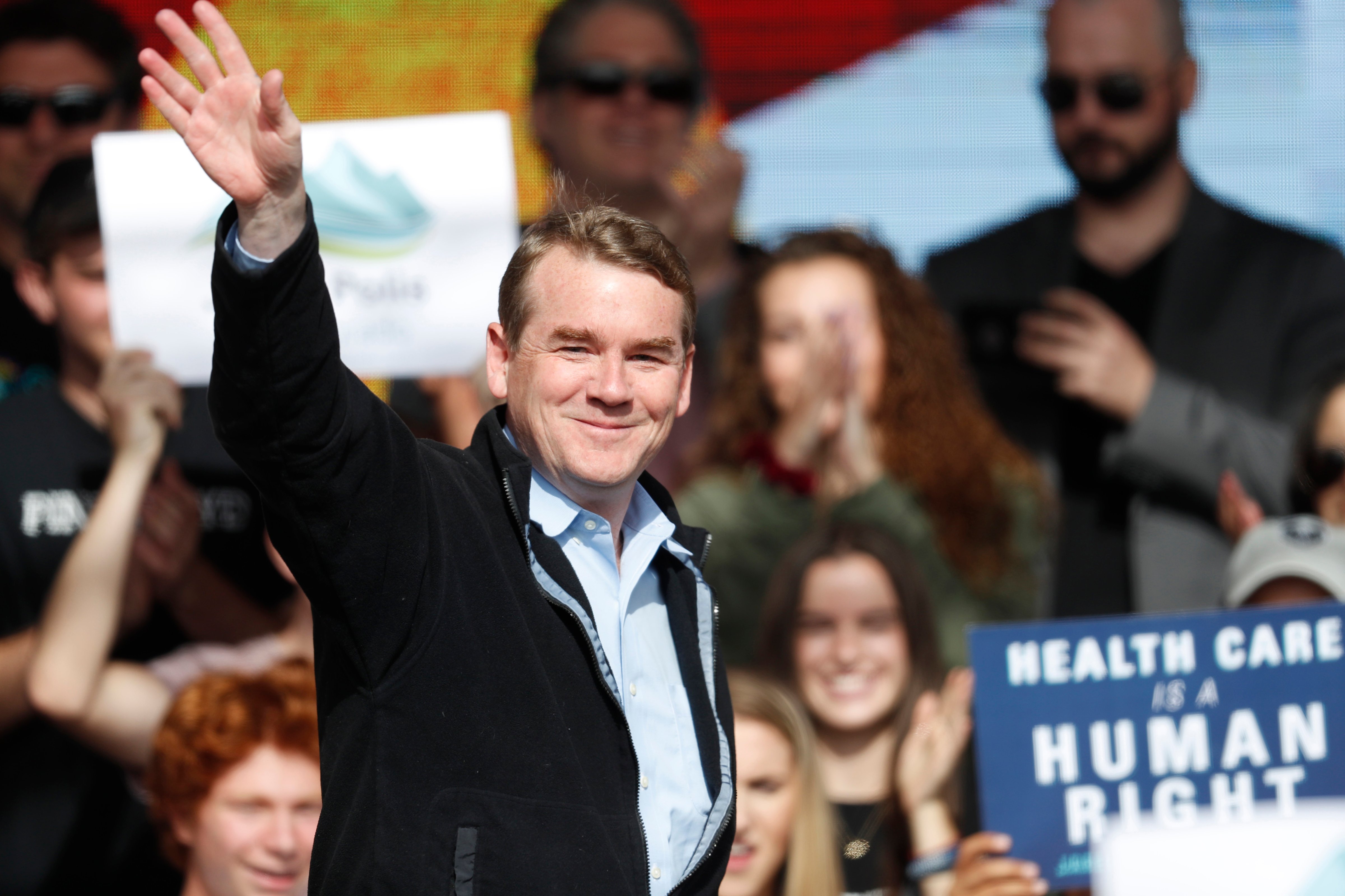 U.S. Senator Michael Bennet greets voters during a rally with young voters on the campus of the University of Colorado in Boulder, Colo. on Oct. 24, 2018. Bennet says he is seeking the Democratic nomination for president in 2020. The three-term senator made the announcement Thursday on “CBS This Morning.” (David Zalubowski—AP)
