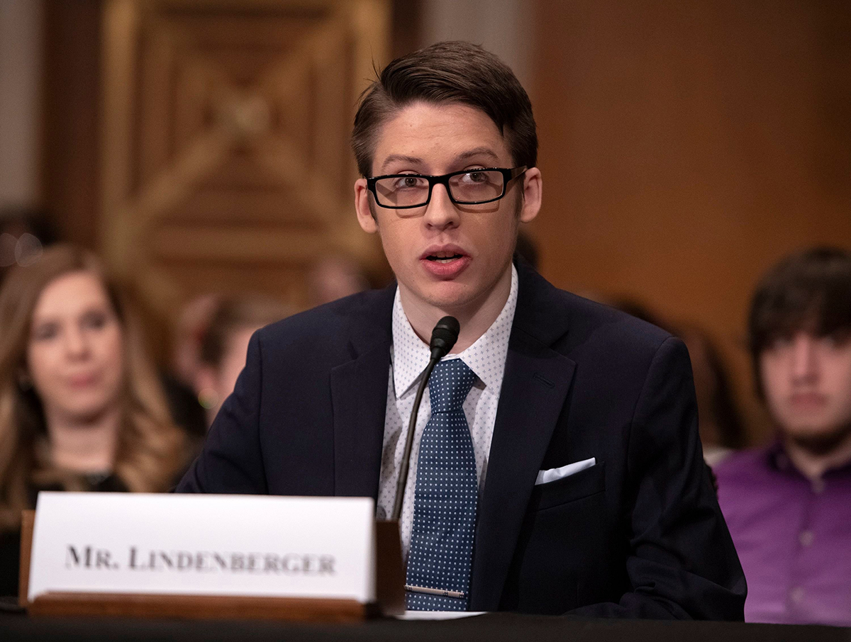 Ethan Lindenberger testifies during a United States Senate Committee on Health, Education, Labor and Pensions Committee hearing on Capitol Hill in Washington, D.C., March 5, 2019. (Shutterstock)