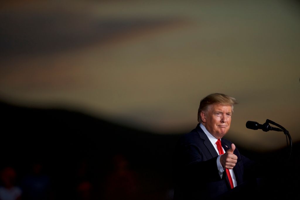 U.S. President Donald J. Trump speaks during a "MAGA" rally at the Williamsport Regional Airport on May 20, 2019 in Montoursville, Pennsylvania.