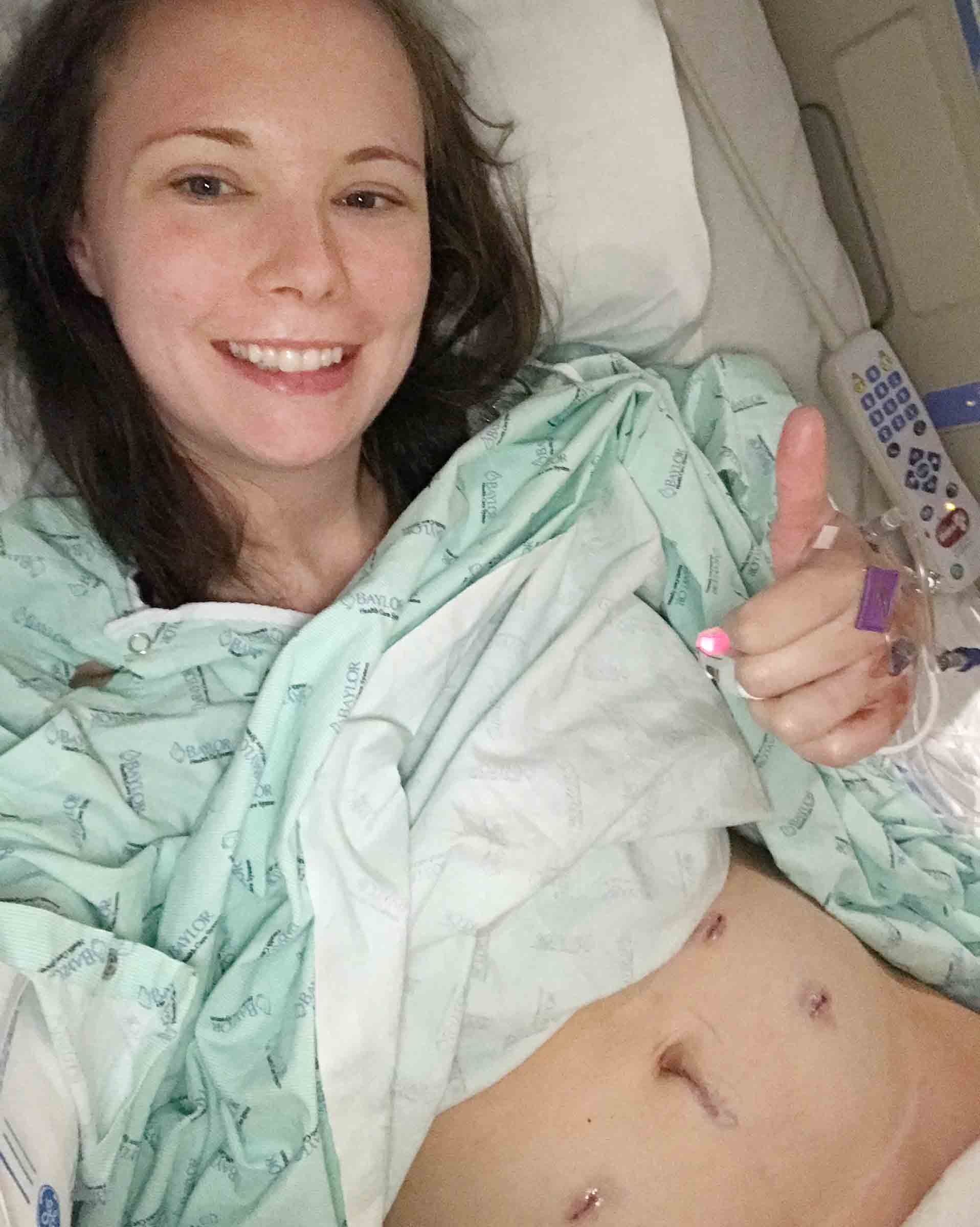 Heather Bankos in the hospital