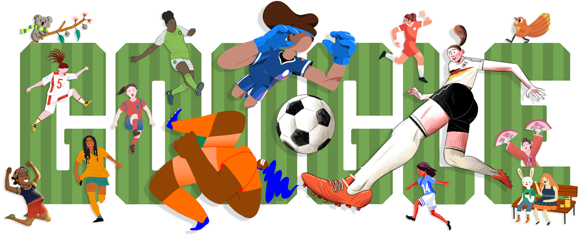 The Google Doodle for Friday, June 7 – the first day of the 2019 Women's World Cup (Google)