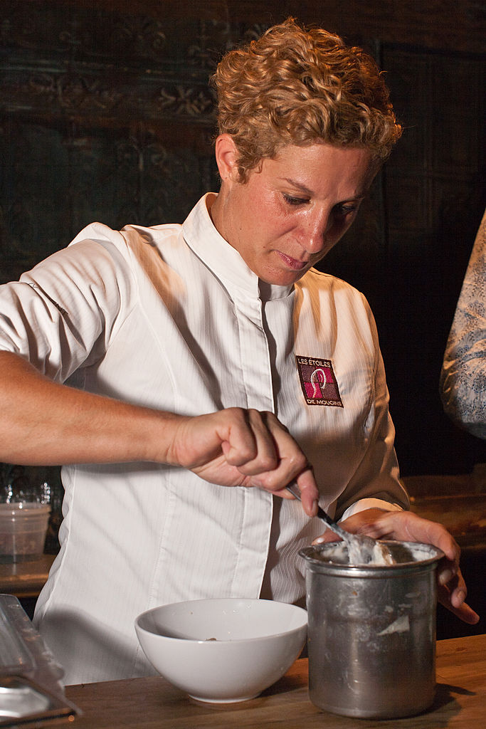 Ana Ros of the Hisa Franko restaurant in Kobarid, Slovenia, cooks one of the most surprising meals of the weekend at Exquisite Corpse, in New York City's Chelsea district, September 24, 2011, thrusting her tiny country into New York's limelight. (Andrew Eaves—AFP/Getty Images)