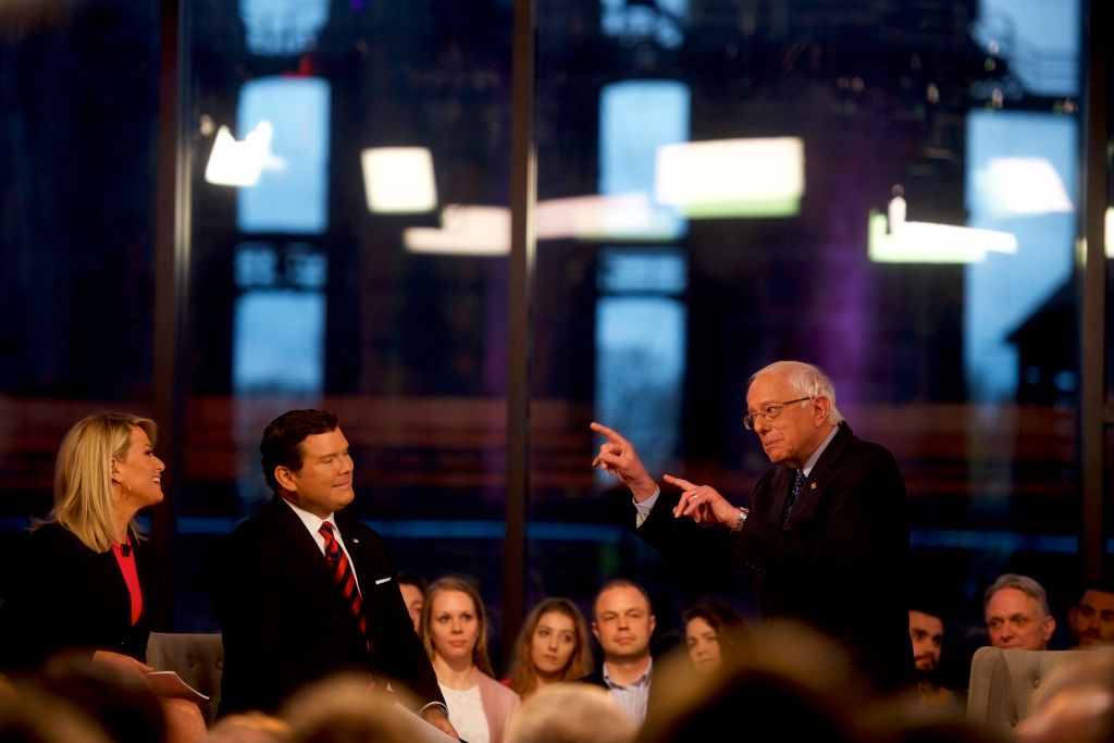 Democratic presidential candidate, U.S. Sen. Bernie Sanders (I-VT) participates in a FOX News Town Hall at SteelStacks on April 15, 2019 in Bethlehem, Pennsylvania. Sanders is running for president in a crowded field of Democrat contenders. (Mark Makela—Getty Images)