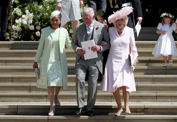 Doria Ragland, Prince Charles, Prince of Wales and Camilla, Duchess of Cornwall after the wedding of Prince Harry, Duke of Sussex and Meghan, Duchess of Sussex at St George's Chapel at Windsor Castle in Windsor, England on May 19, 2018. (WPA Pool—Getty Images)
