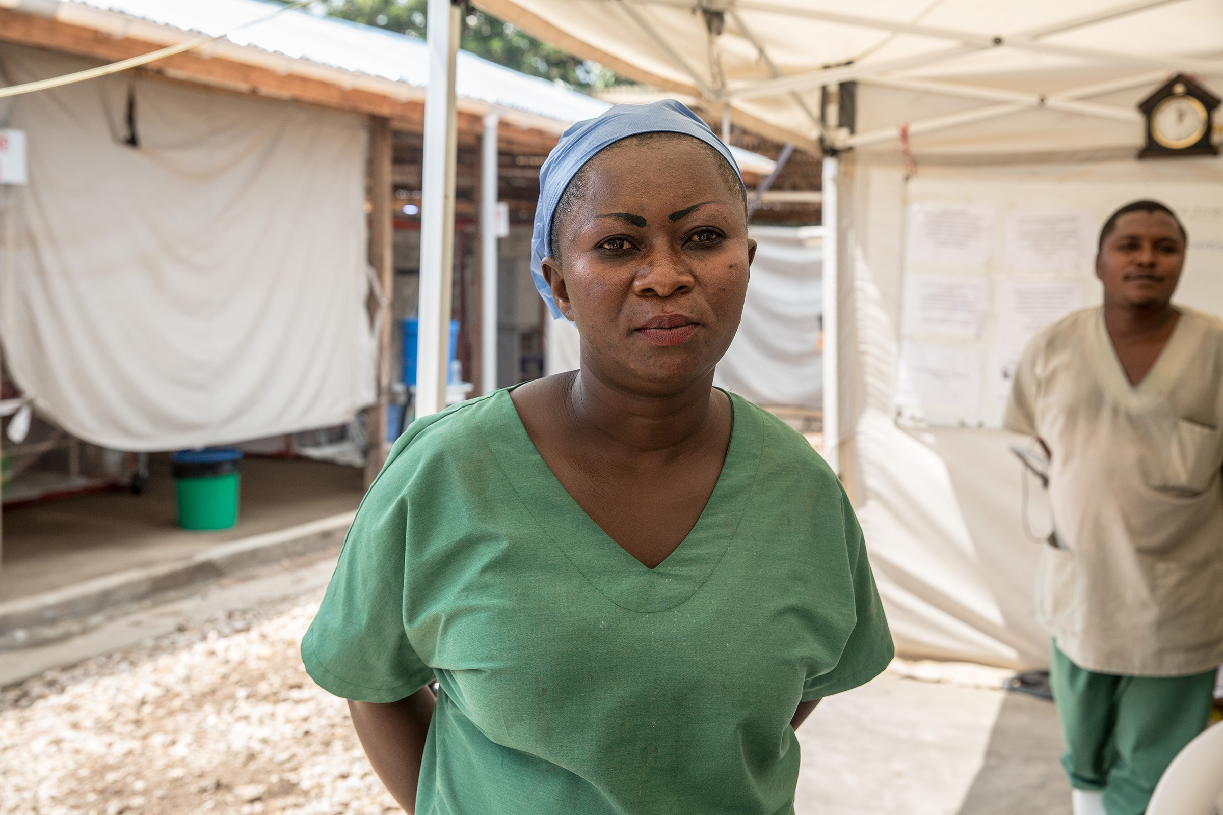 Mother of four Mireille Kavira, 38, says she's been shunned by her community for taking a job in Beni General Hospital’s Ebola treatment center, in the Democratic Republic of the Congo. (Sally Hayden)