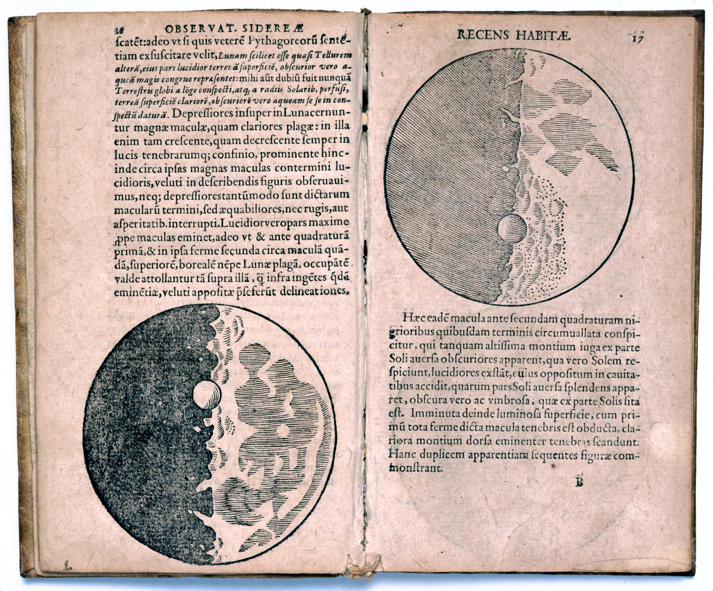 Galileo's observations of the Moon, 1610.