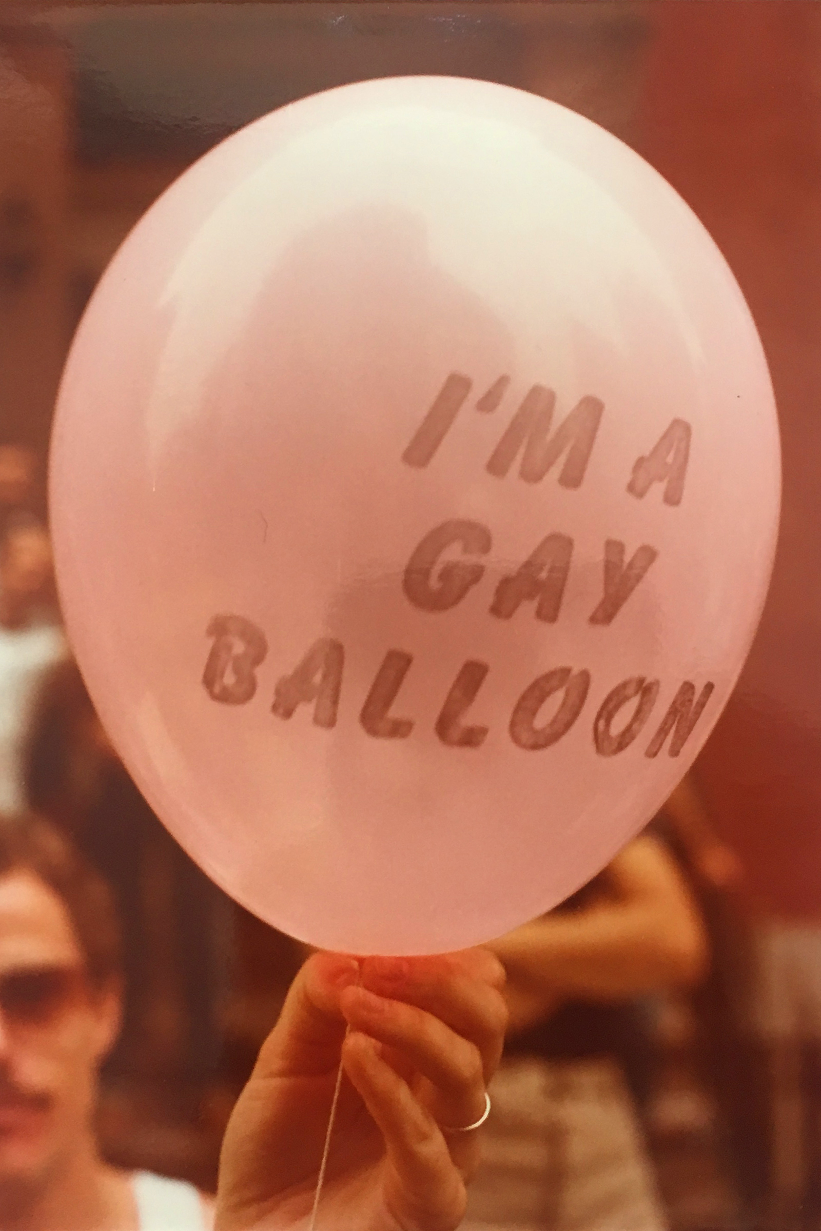 Balloon with the words  I'M A GAY BALLOON  printed on it, 1980