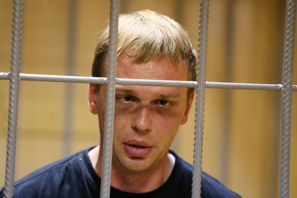 Ivan Golunov, investigative journalist from the news site Meduza, attends an arrest warrant hearing on June 8 in Moscow (Vladimir Gerdo&mdash;Vladimir Gerdo/TASS)