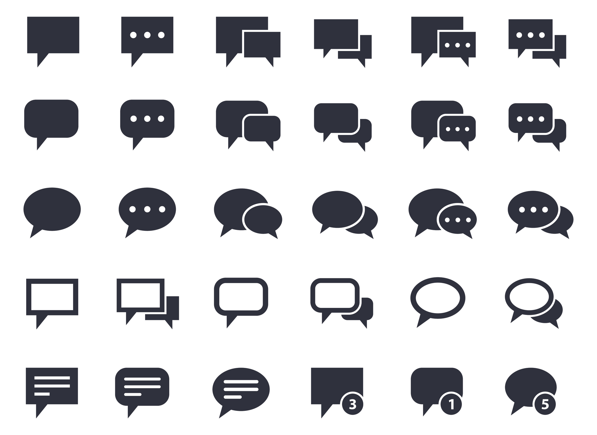 speech bubble set, communication, talk and dialog icons (extracoin&mdash;Getty Images/iStockphoto)