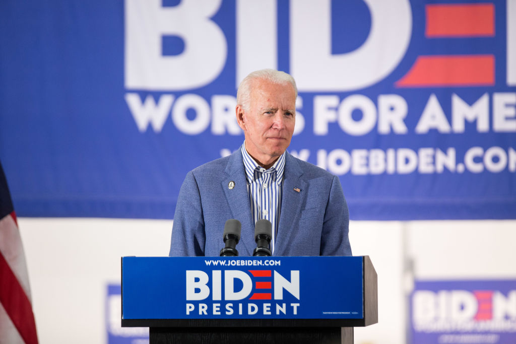 Former Vice President and Democratic presidential candidate Joe Biden holds a campaign event at the IBEW Local 490 on June 4, 2019 in Concord, New Hampshire (Scott Eisen—Getty Images)