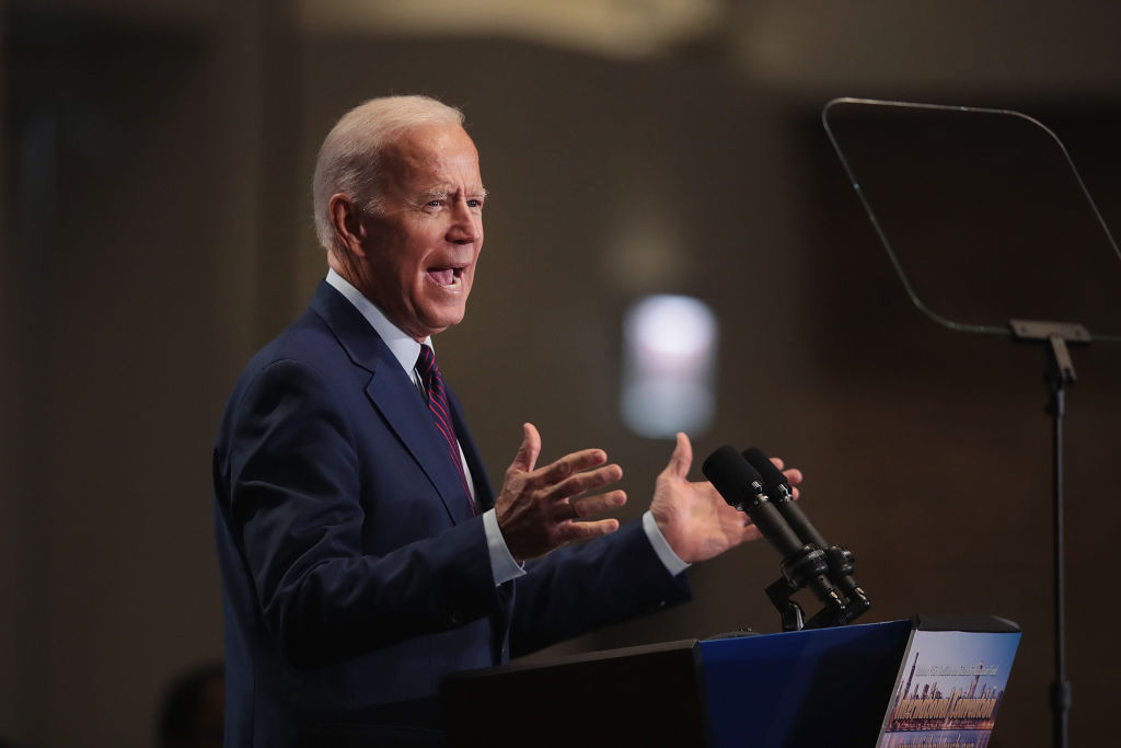 Democratic presidential candidate, former Vice President Joe Biden speaks to guests at the Rainbow PUSH Coalition Annual International Convention on June 28, 2019 in Chicago, Illinois. (Scott Olson—Getty Images)