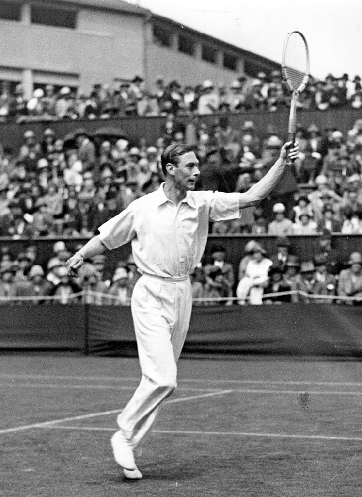 The Duke of York (later King George VI) competing in the All-England tennis championships at Wimbledon. (Hulton Archive—Getty Images)