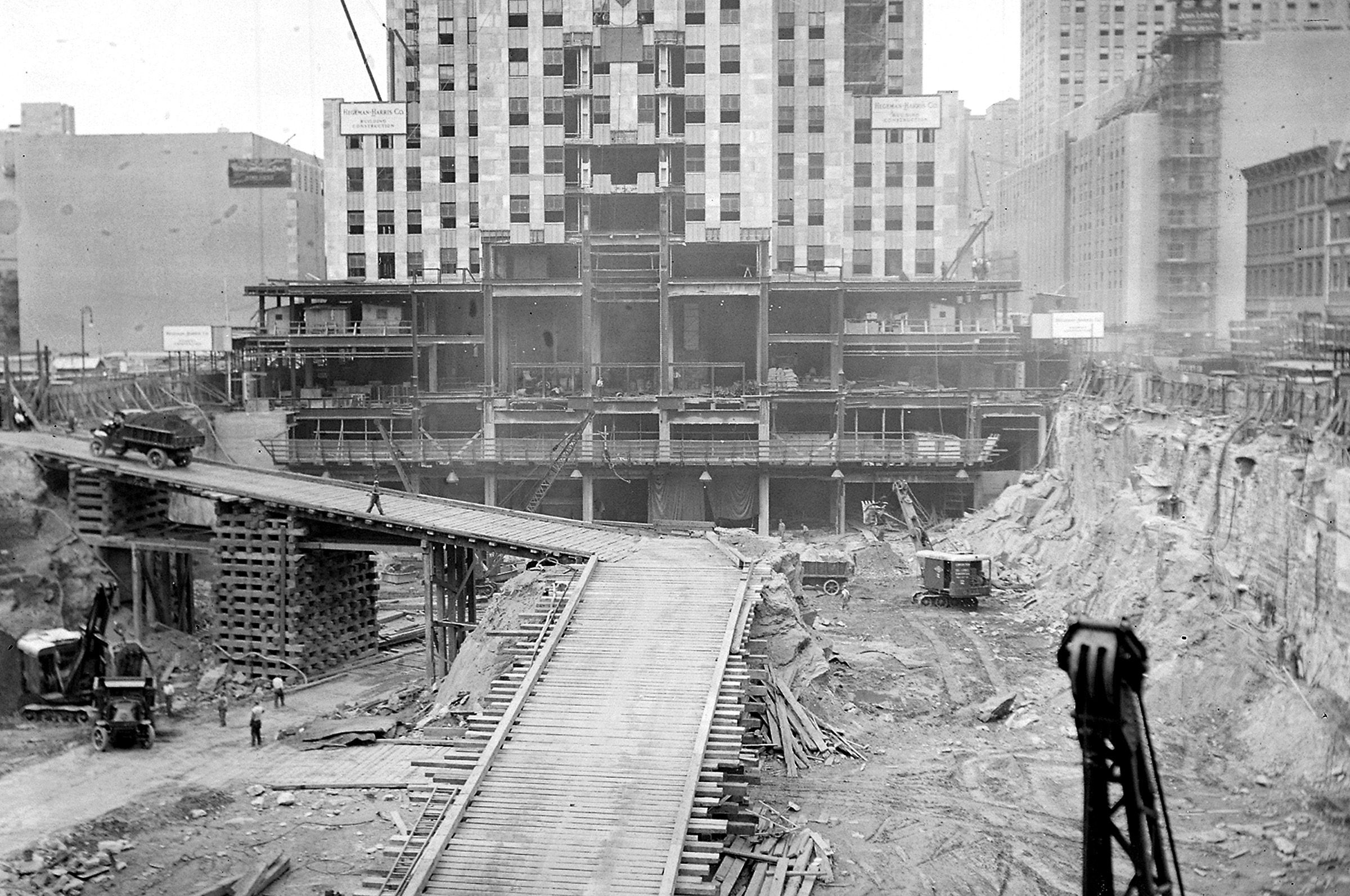 Excavation of site for Rockefeller Center construction on January 26, 1932.
