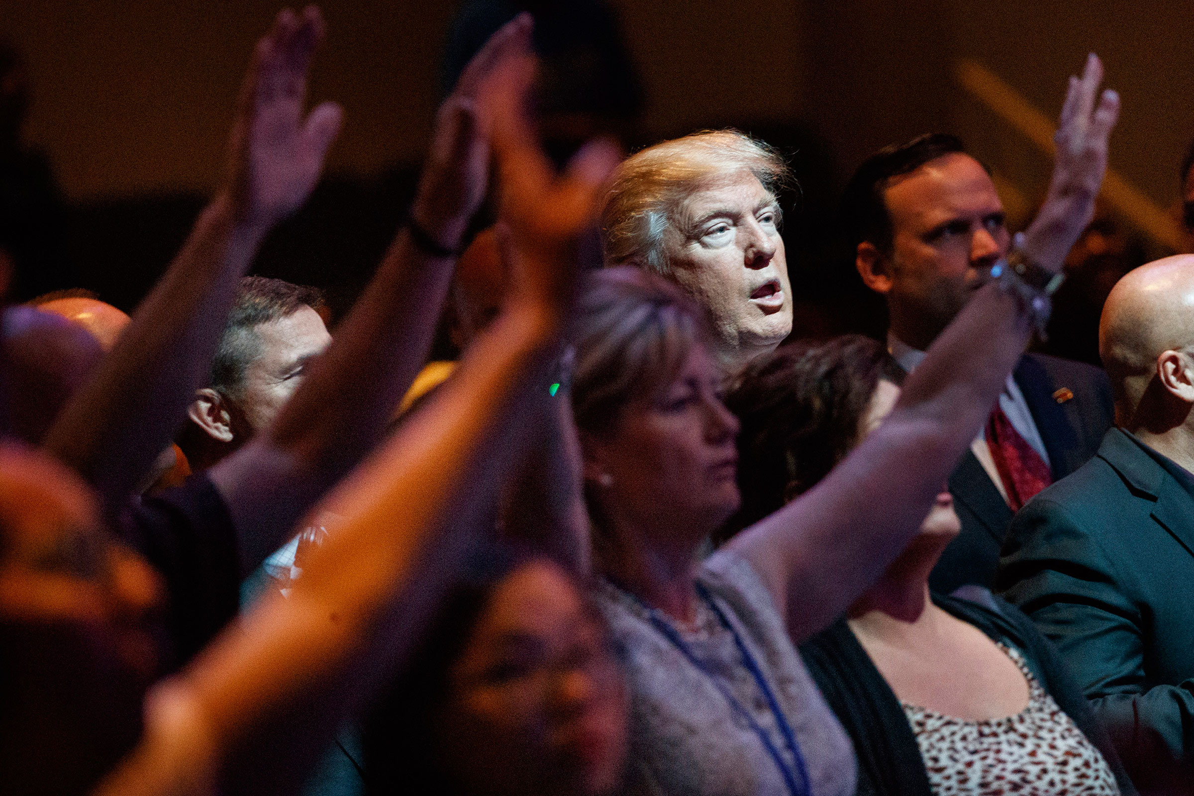 Then-candidate Trump at a 2016 service at the International Church of Las Vegas.