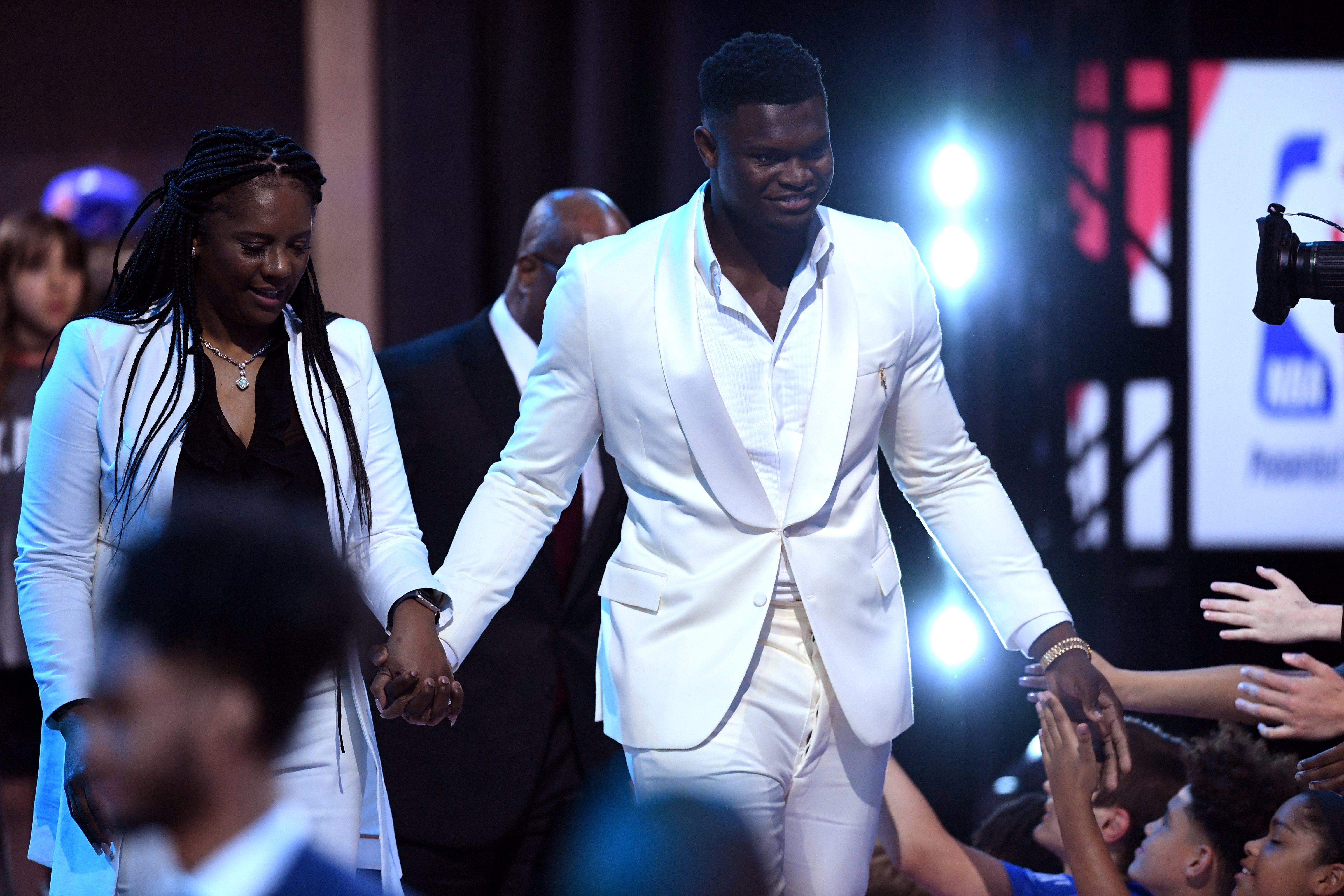 NBA Prospect Zion Williamson is introduced before the start of the 2019 NBA Draft at the Barclays Center on June 20, 2019 in the Brooklyn borough of New York City. (Sarah Stier&mdash;Getty Images)