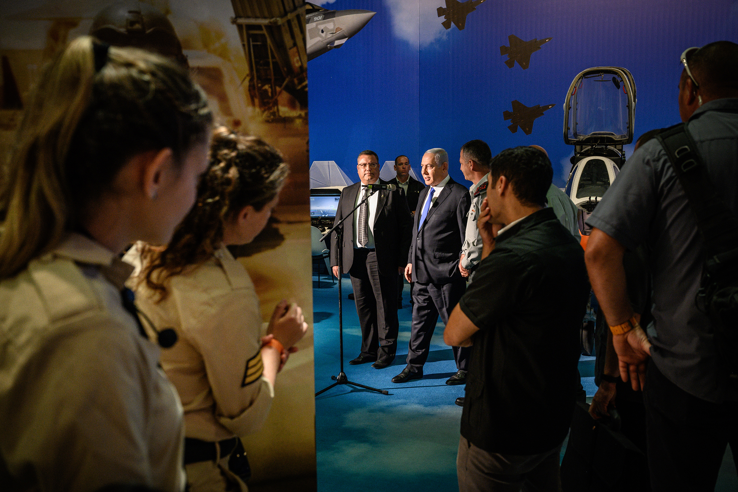 Netanyahu opens an exhibit on the Israel Defense Forces, a driver behind the nation’s booming tech sector. (Yuri Kozyrev—NOOR for TIME)