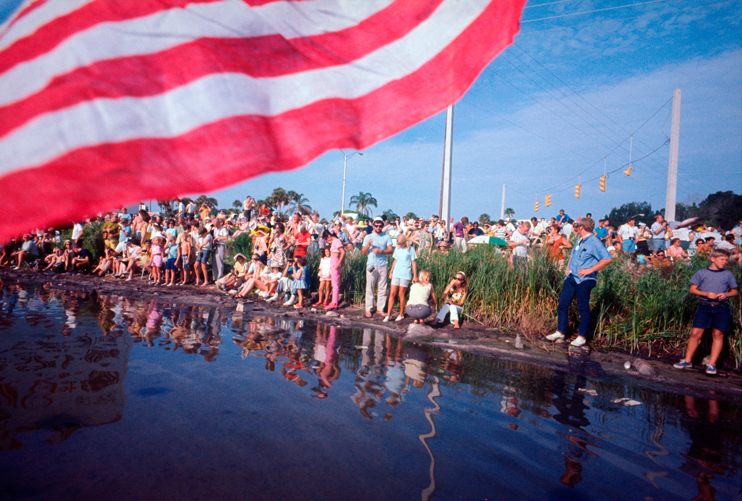 Crowds in Titusville, Florida await the Apollo 11 launch on July 16, 1969. (David Burnett —Contact Press Images for TIME)