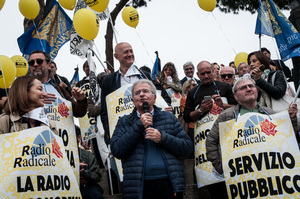 Demonstration For The Life Of Radio Radicale In Rome