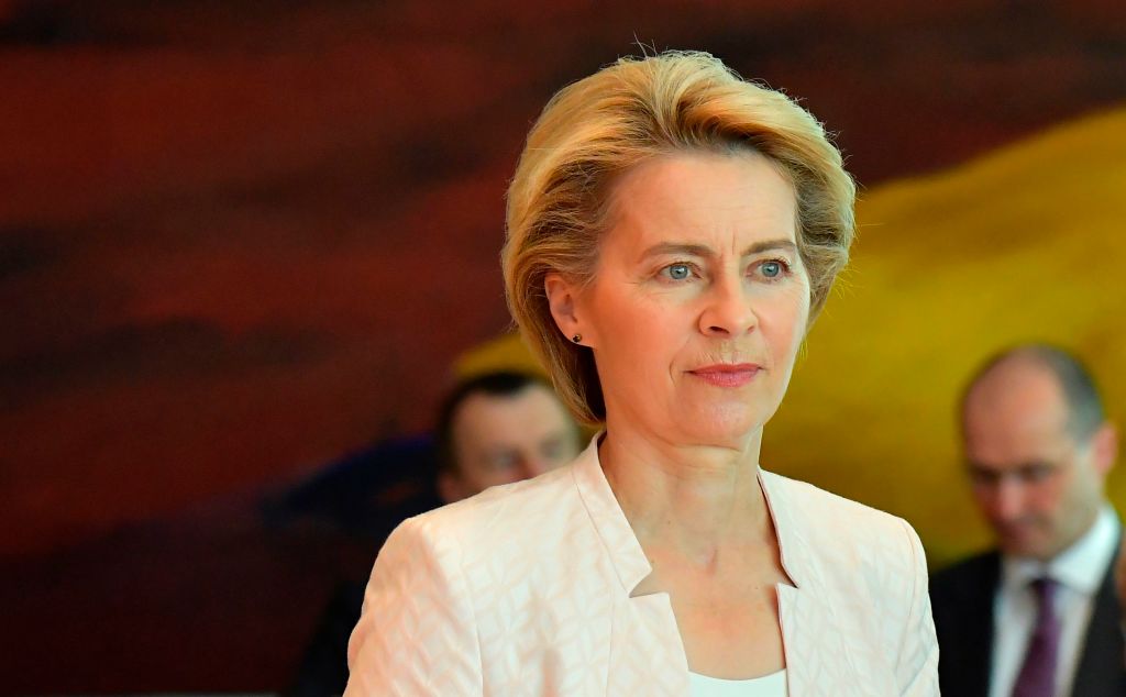 German Defence Minister Ursula von der Leyen arrives to attend the weekly cabinet meeting at the Chancellery in Berlin on July 3, 2019. - After three days of bitter wrangling, German Defence Minister Ursula von der Leyen was named to replace Jean-Claude Juncker at the head of the European Commission for the next five years. (TOBIAS SCHWARZ&mdash;AFP/Getty Images)