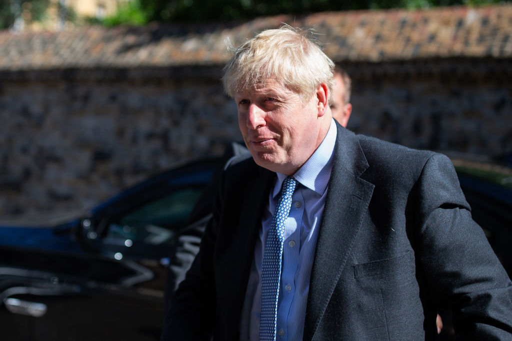 Conservative leadership candidate, Boris Johnson is seen arriving at a Westminster address on July 16, 2019 in London, England. (Luke Dray – Getty Images)