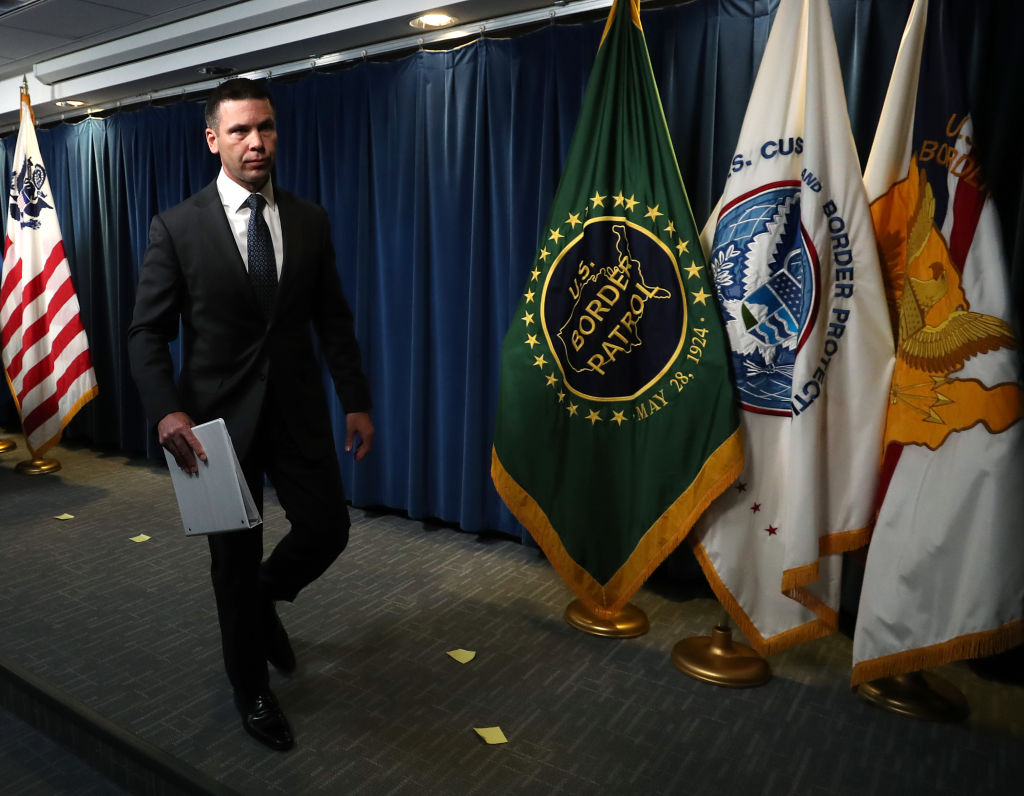 Acting Secretary of Homeland Security Kevin McAleenan walks away after a news conference at the Immigration and Customs Headquarters, on June 28, 2019 in Washington, DC. (Mark Wilson&mdash;Getty Images)