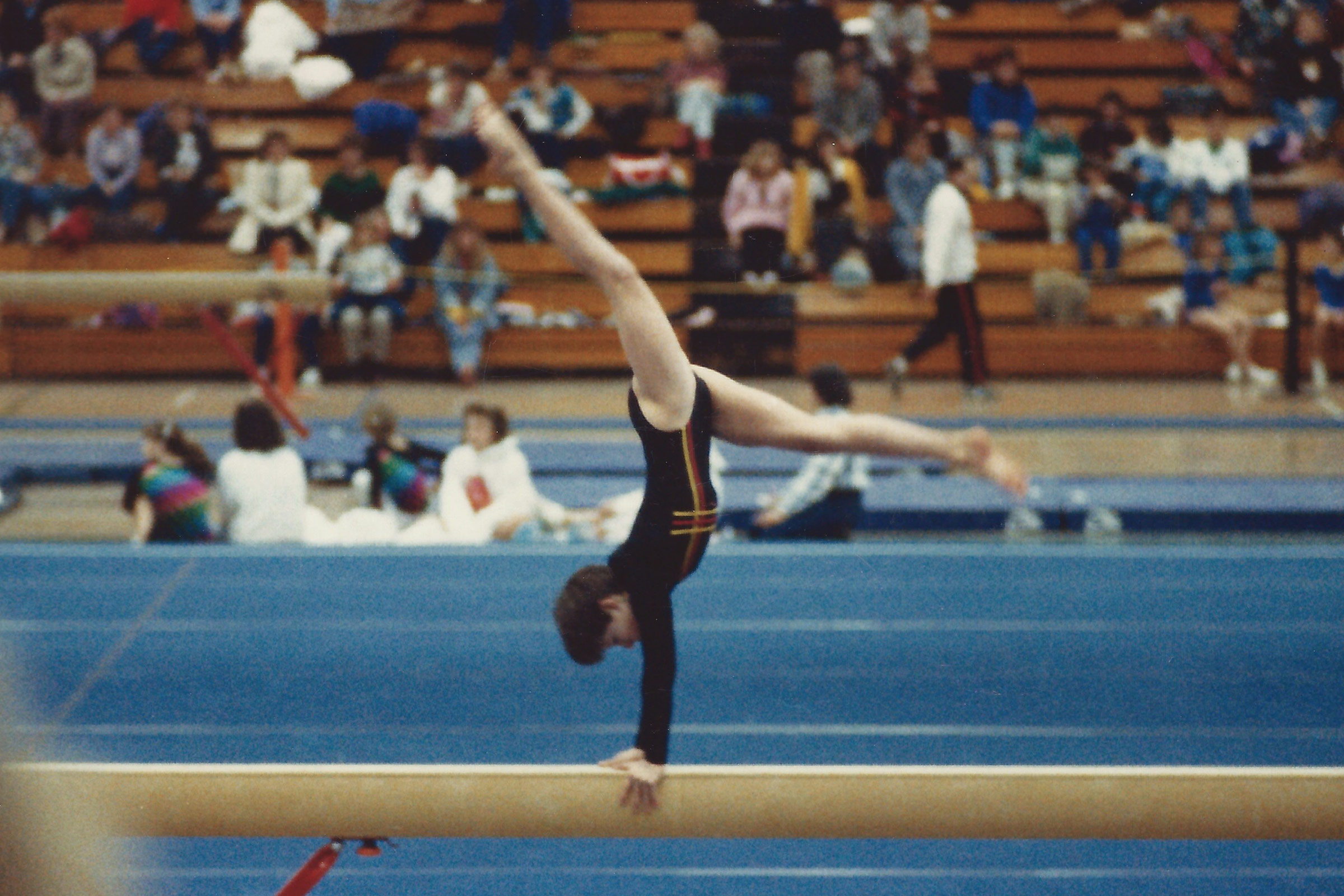 Teristi competes at a national invitational in 1987