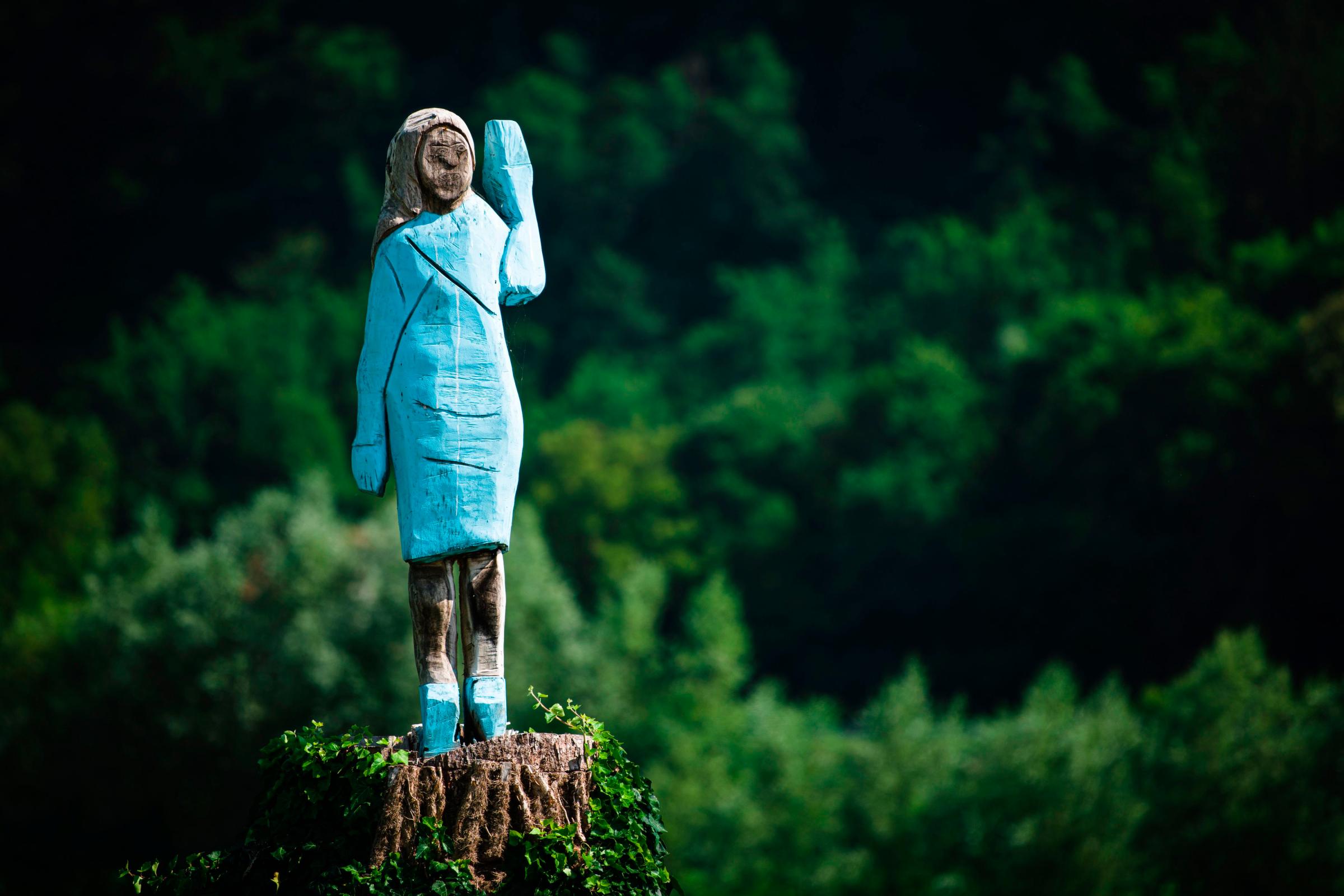 Melania Trump Wood Statue