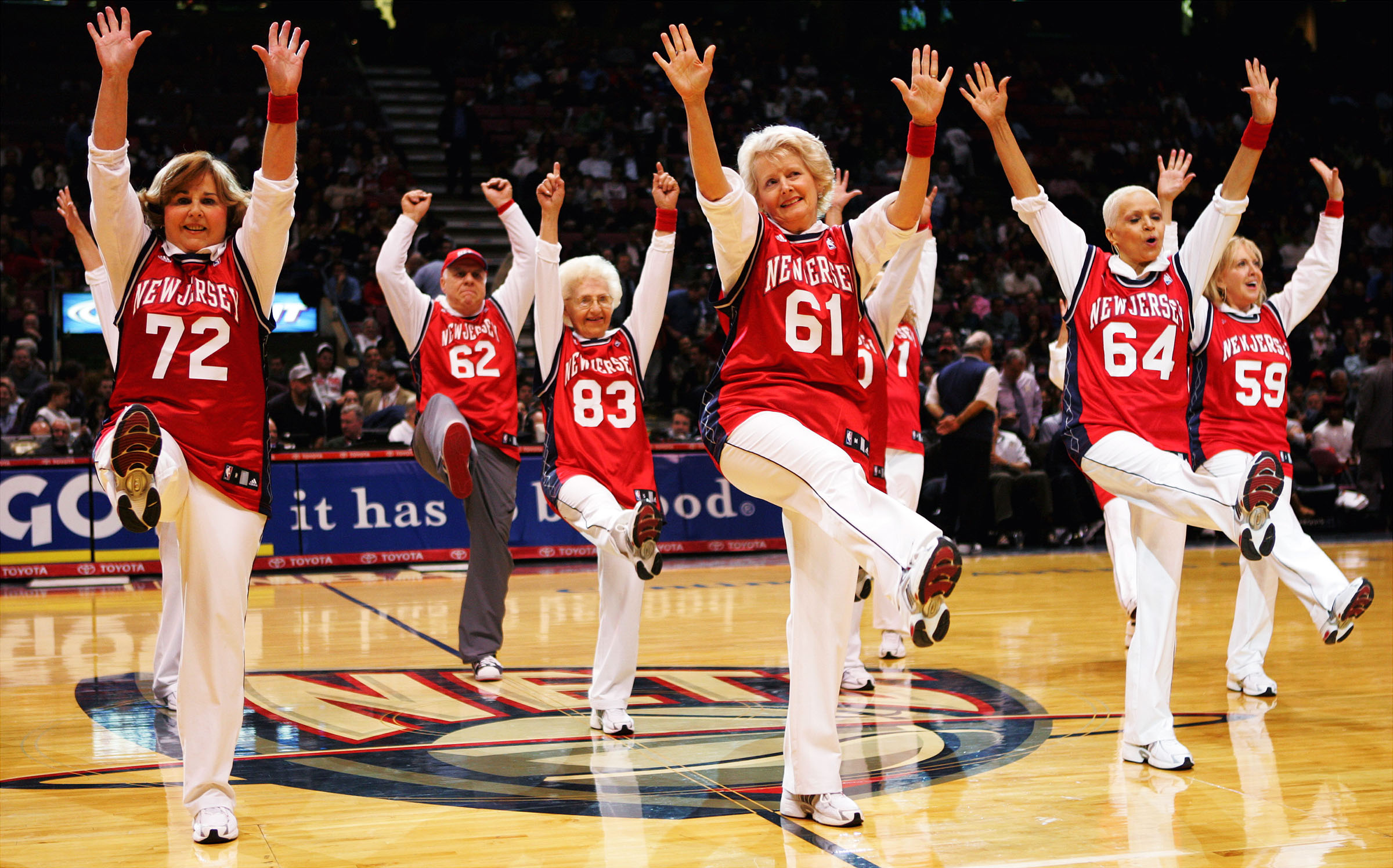 The New Jersey Nets Senior Dancers make their debut at the C