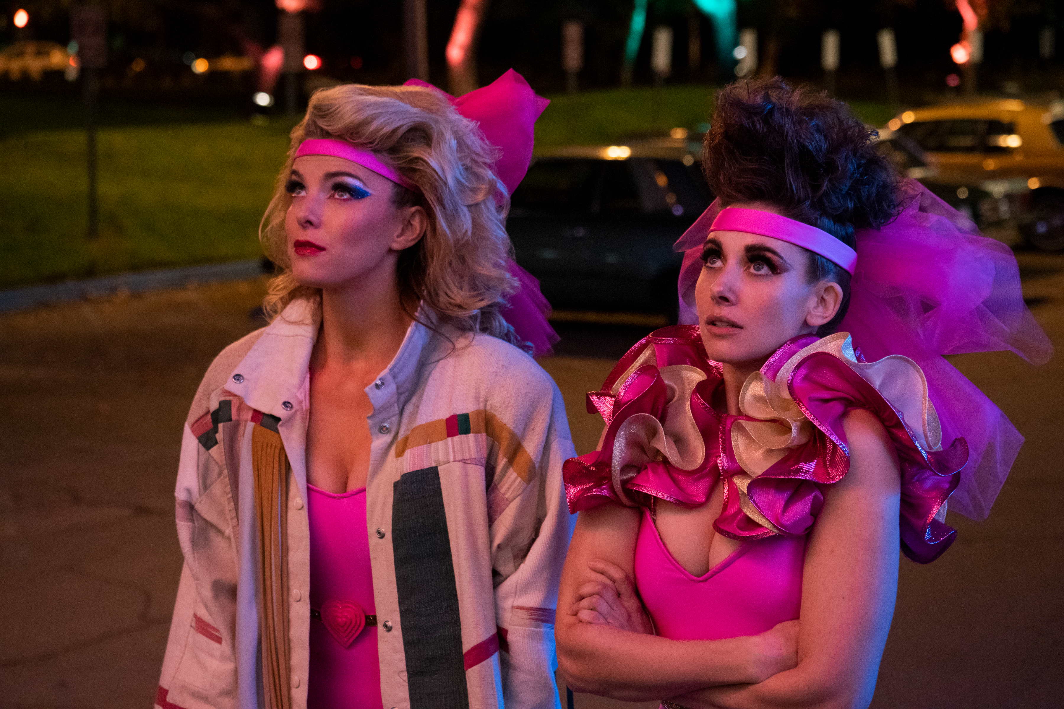 Betty Gilpin (left) and Alison Brie in 'GLOW.' (Ali Goldstein—Netflix)