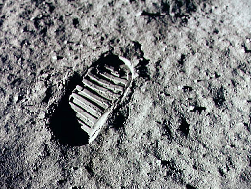 Apollo 11 Mission Leaves First Footprint on Moon