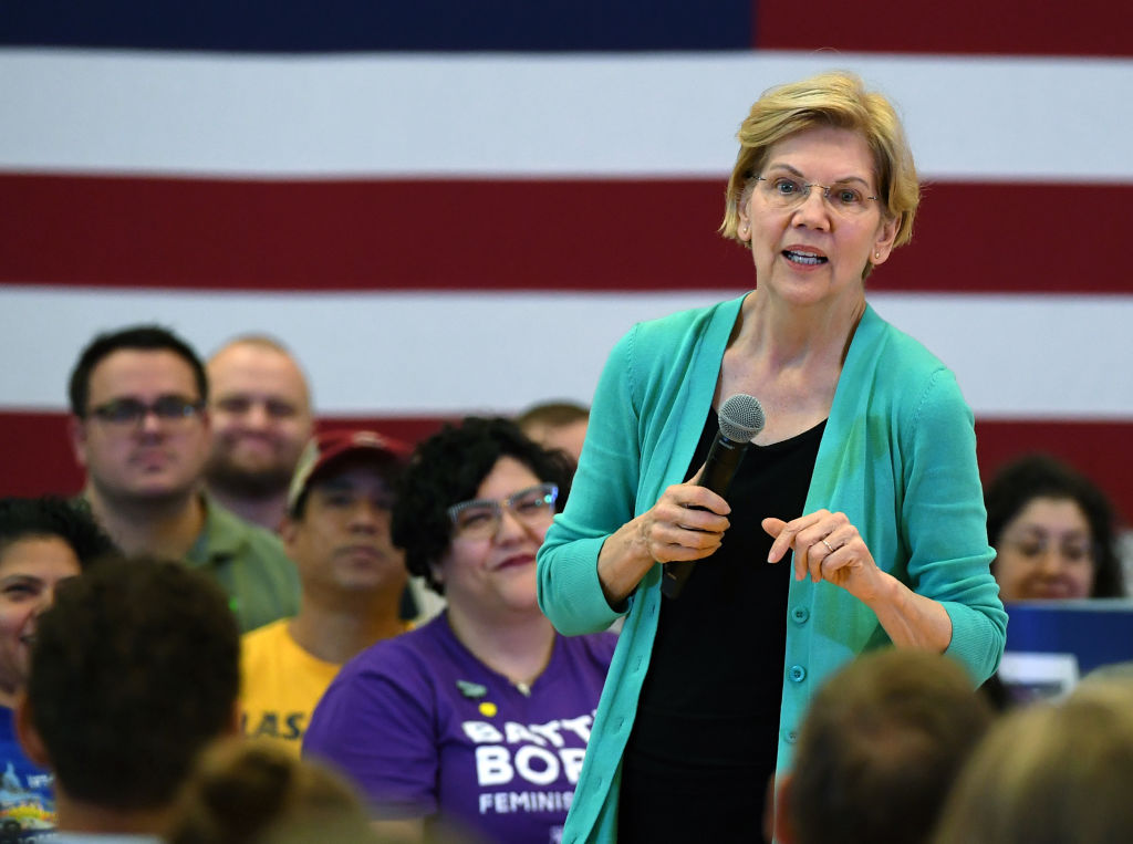 Democratic presidential candidate U.S. Sen. Elizabeth Warren (D-MA) speaks during a community conversation at the East Las Vegas Community Center on July 2, 2019 in Las Vegas, Nevada. Polls taken after last week's first Democratic presidential debates show Warren gaining ground with voters. (Ethan Miller—Getty Images)