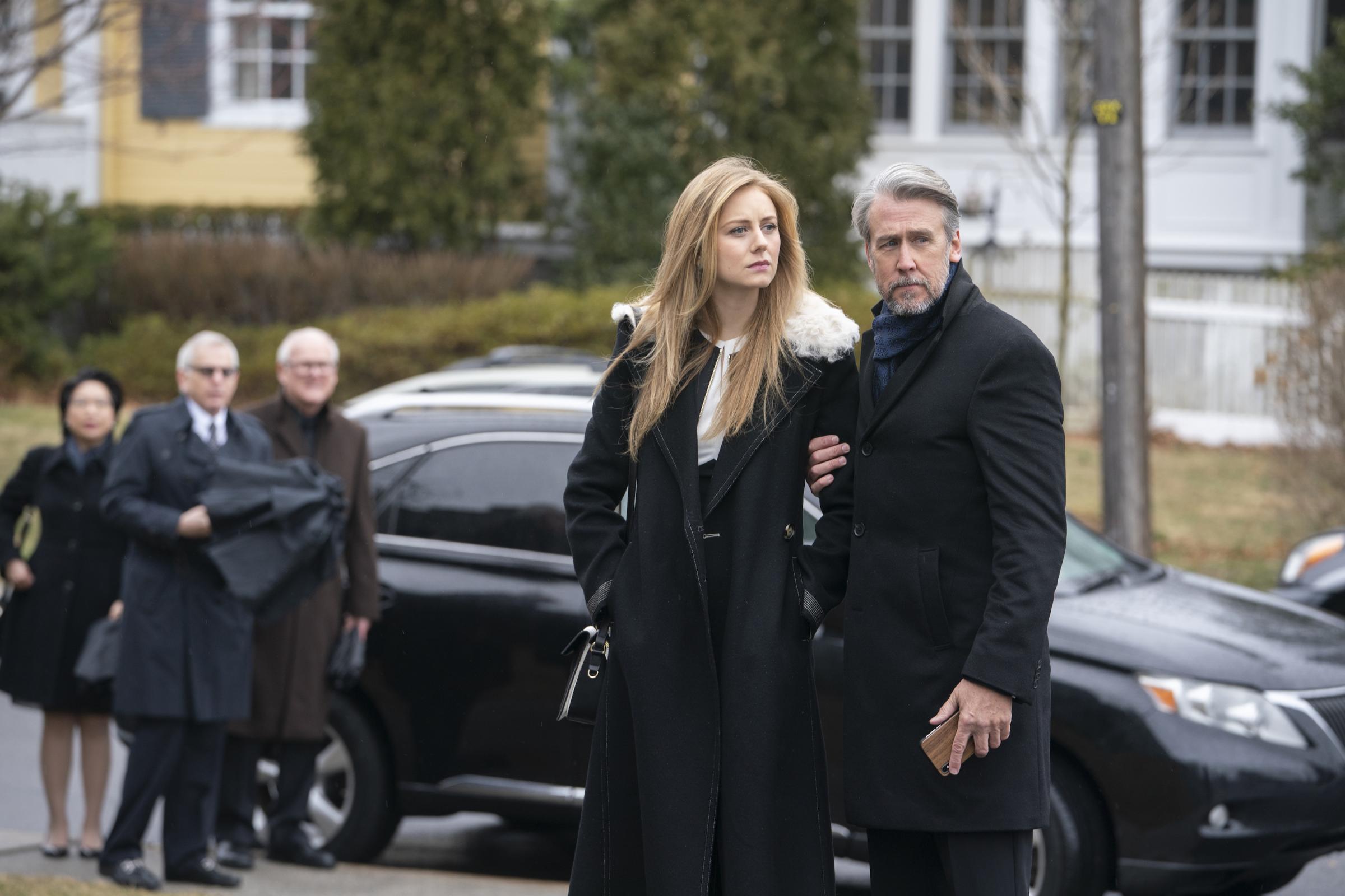 Justine Lupe, Alan Ruck in Season 2, Episode 4 of 'Succession.'