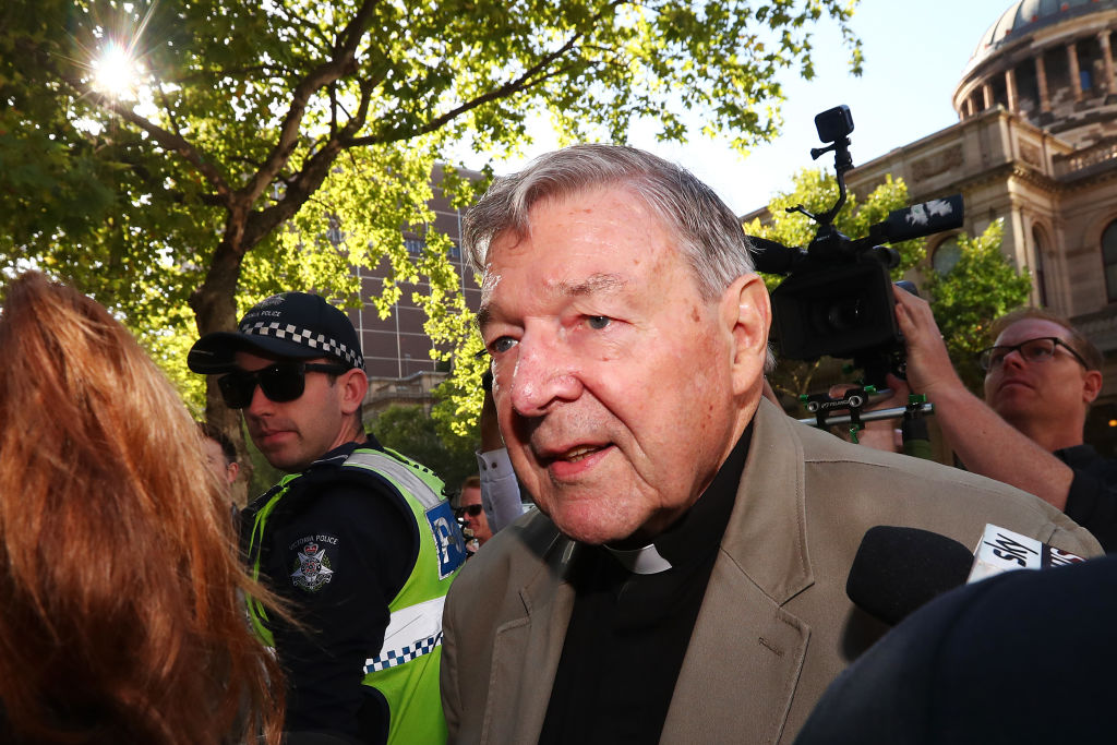 Cardinal George Pell arrives at Melbourne County Court in Melbourne, Australia, on  on February 27, 2019. (Michael Dodge—Getty Images)