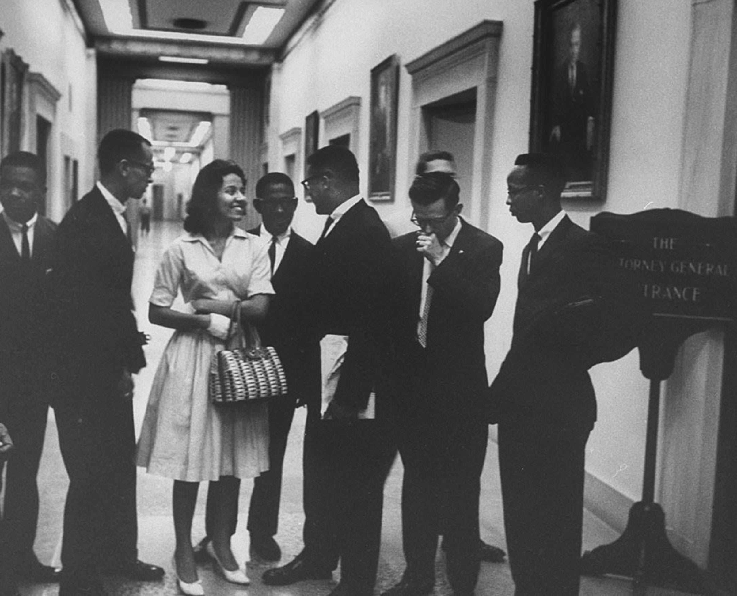 A 1961 photo of Diane Nash and other "Freedom Riders" at the Department of Justice  in Washington, D.C. (Ed Clark/The LIFE Picture Collection—Getty Images)