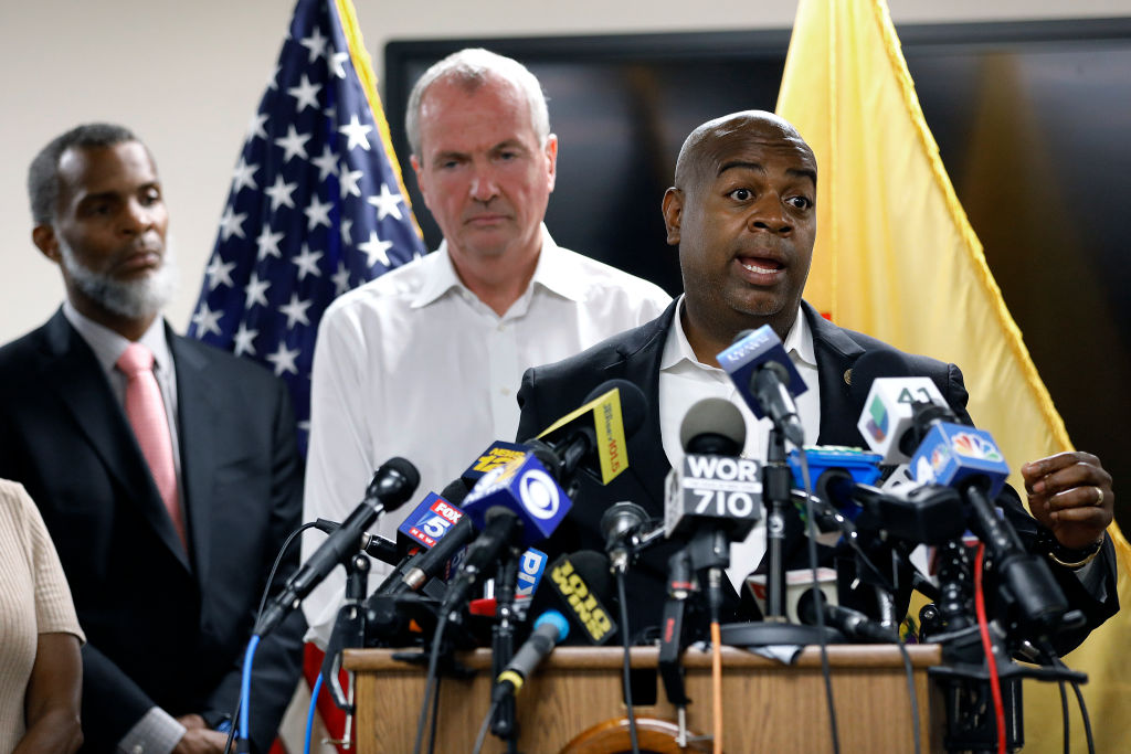 Newark Mayor Ras Baraka speaks about Newark's ongoing water crisis during a press conference held at the Newark Health Department on August 14, 2019 in Newark, New Jersey. (Photo by Rick Loomis/Getty Images) (Rick Loomis&mdash;Getty Images)