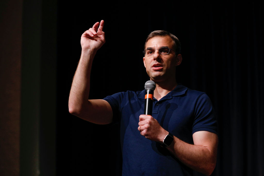 GRAND RAPIDS, MI - MAY 28:  U.S. Rep. Justin Amash (R-MI) holds a Town Hall Meeting on May 28, 2019 in Grand Rapids, Michigan. Amash was the first Republican member of Congress to say that President Donald Trump engaged in impeachable conduct. (Photo by Bill Pugliano/Getty Images) (Bill Pugliano&mdash;Getty Images)