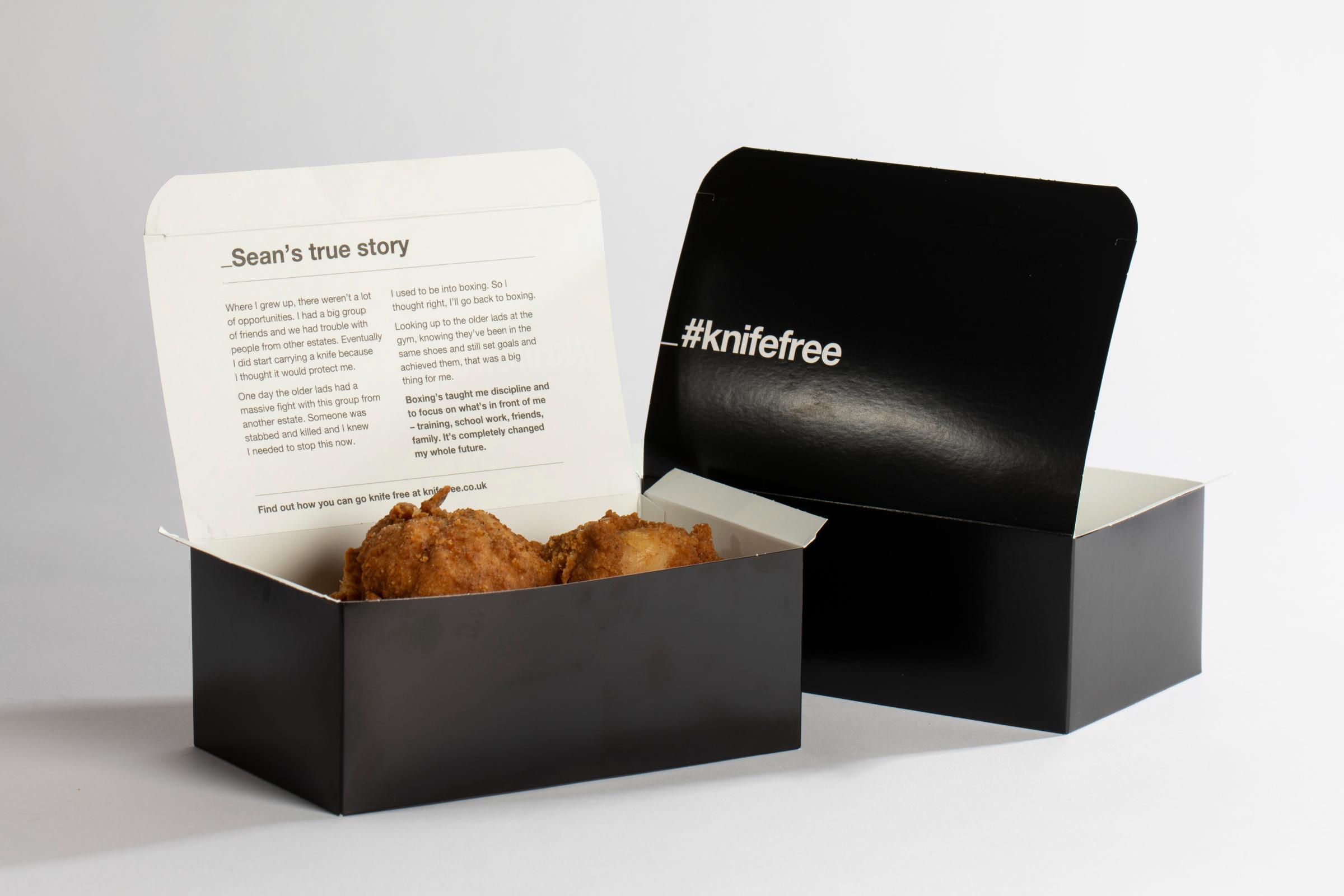 Home Office Use Messaging In Chicken Shop Boxes To Combat Knife Crime