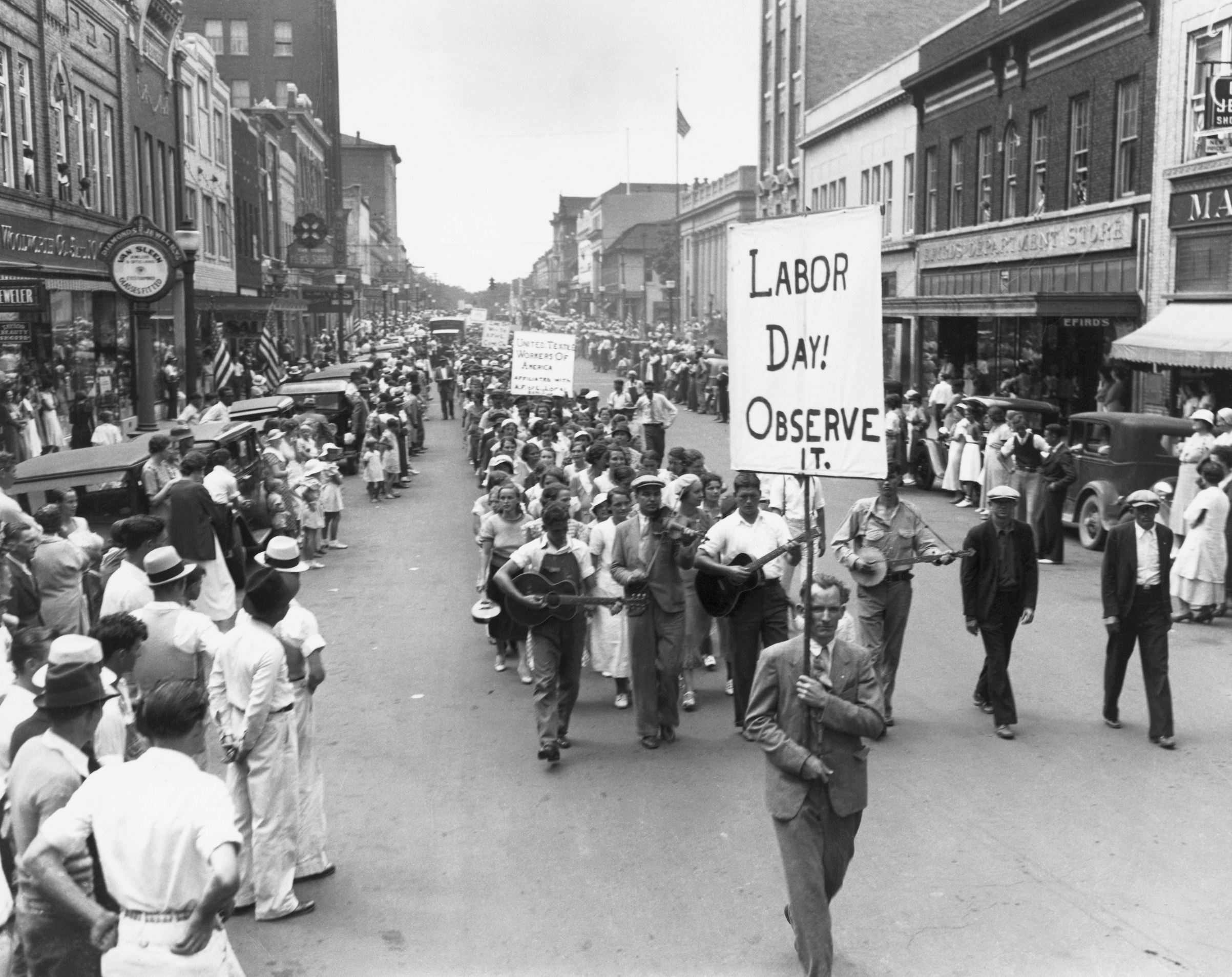 A 1934 Labor Day parade in Gastonia, N.C. (Bettmann/Getty Images)