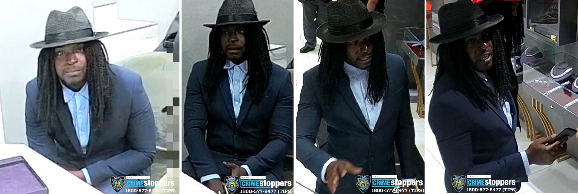 One of three men involved in a robbery of a New York City jewelry store on Sunday (New York Police Department)