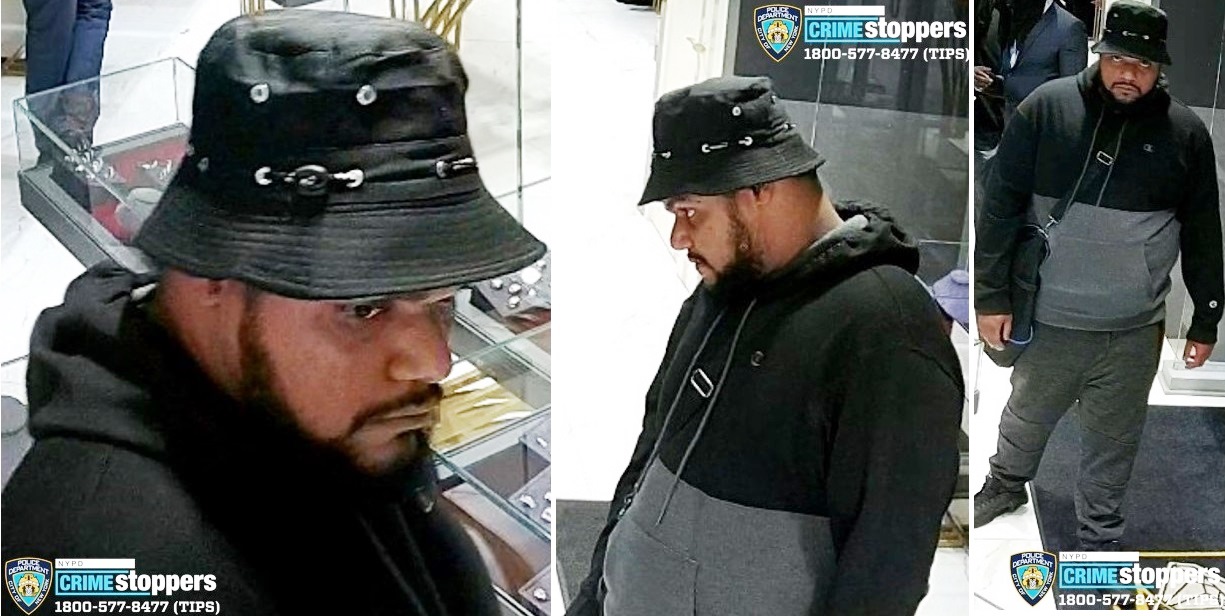 One of three men involved in a robbery of a New York City jewelry store on Sunday (New York Police Department)